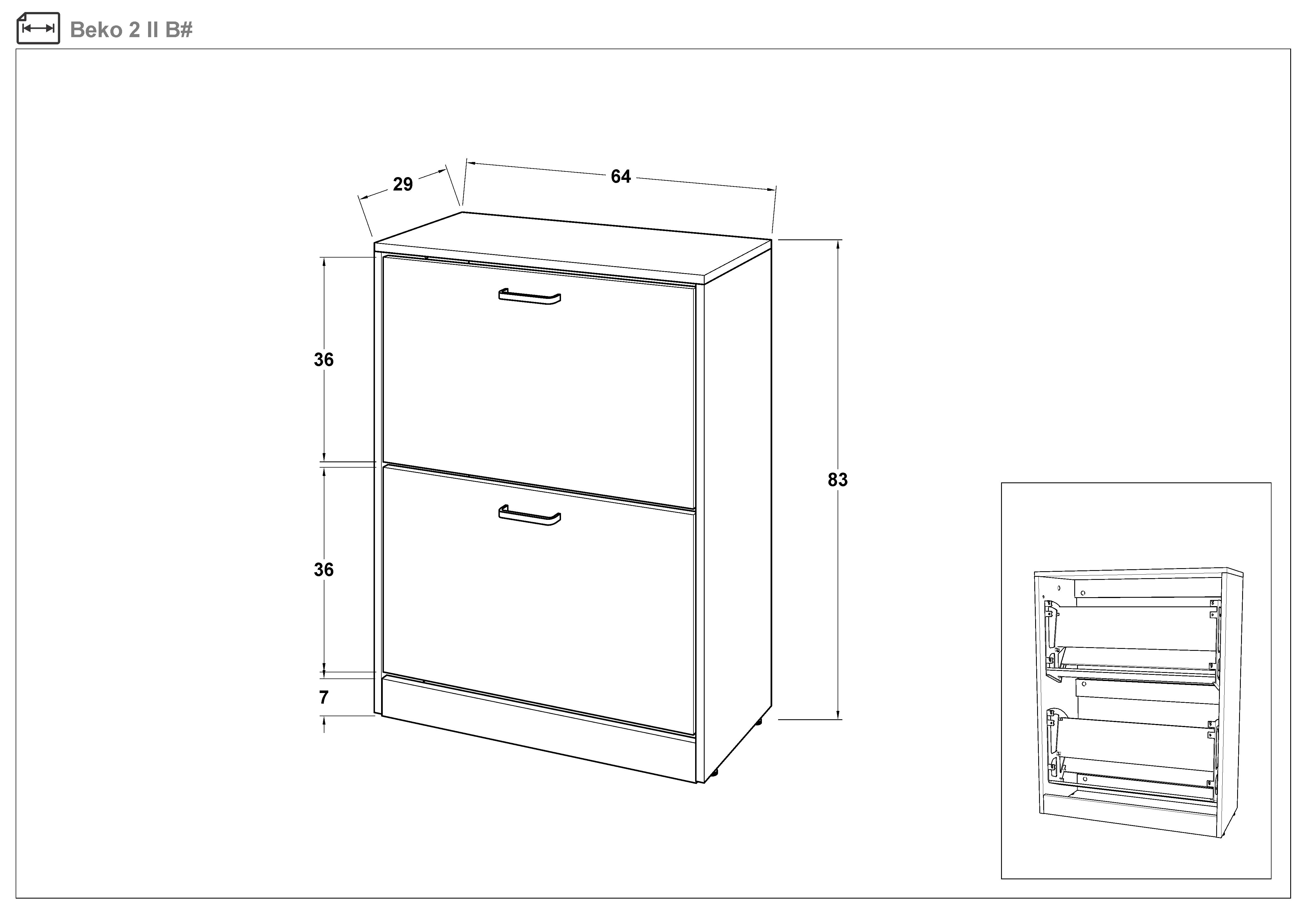 Hall Tree + Mirror + Shoe cabinet Entrance hall set Vins