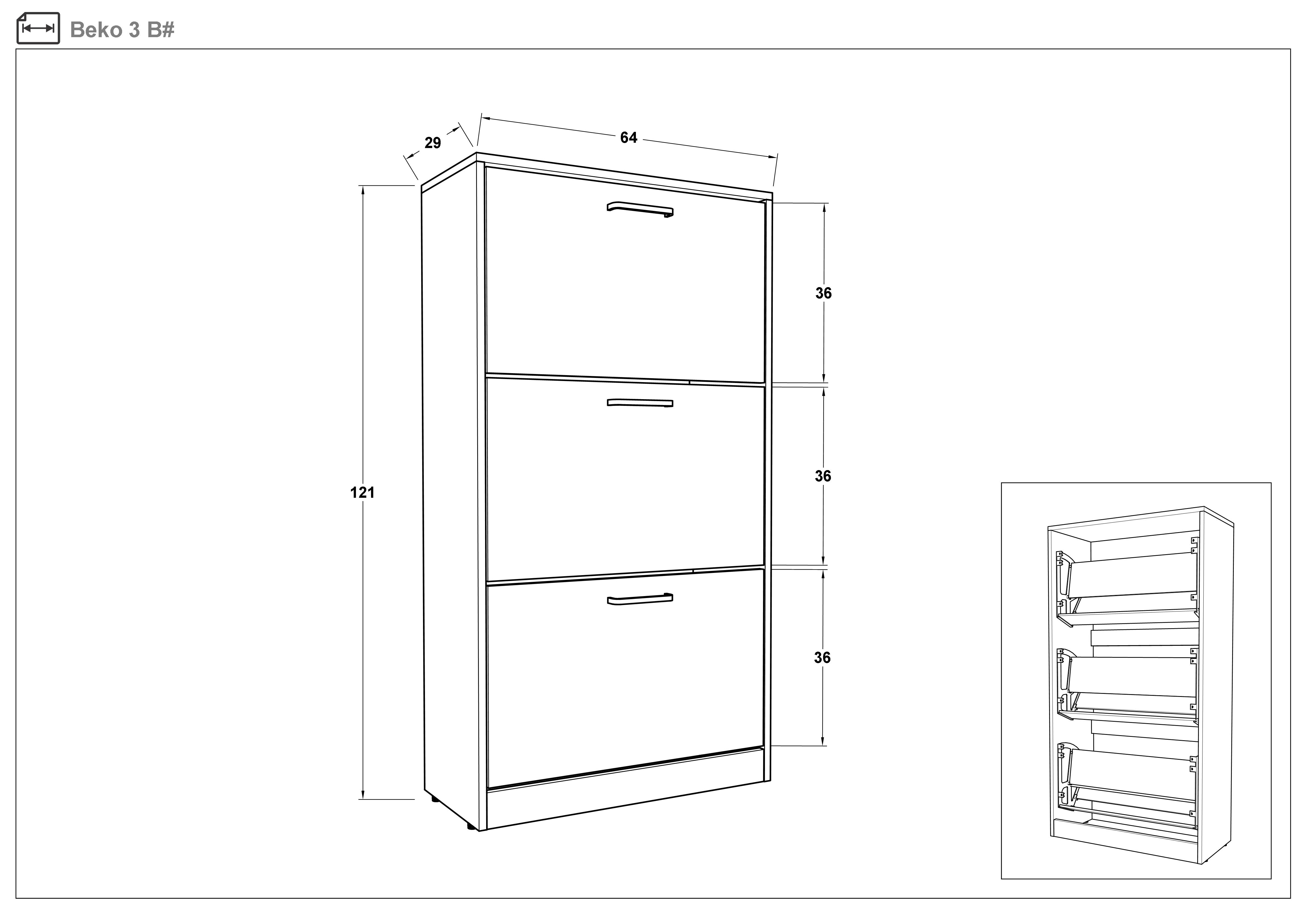 Set Hall Tree Vins + shoe cabinet Beko 3