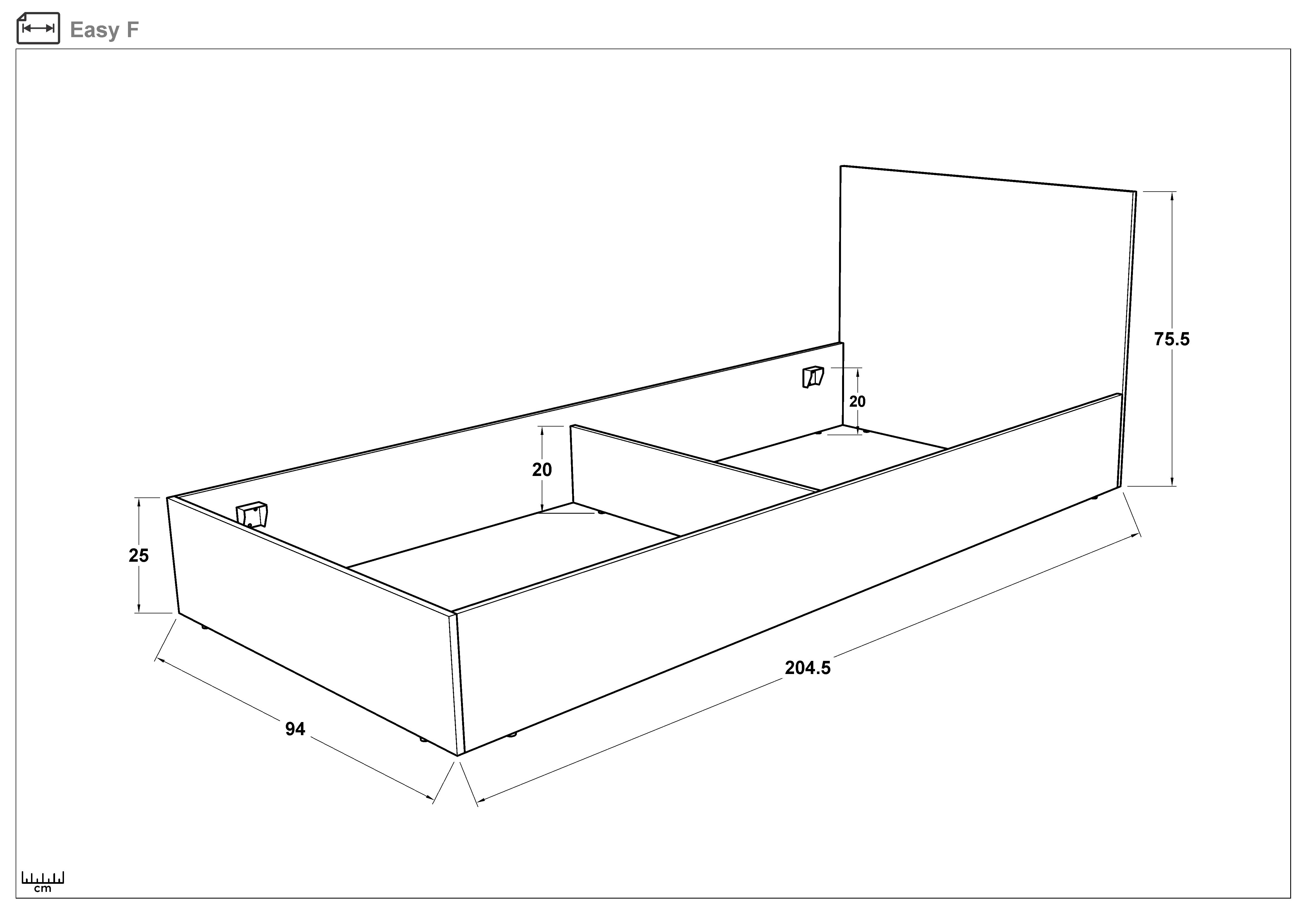 Bed for mattress 90/200 Easy
