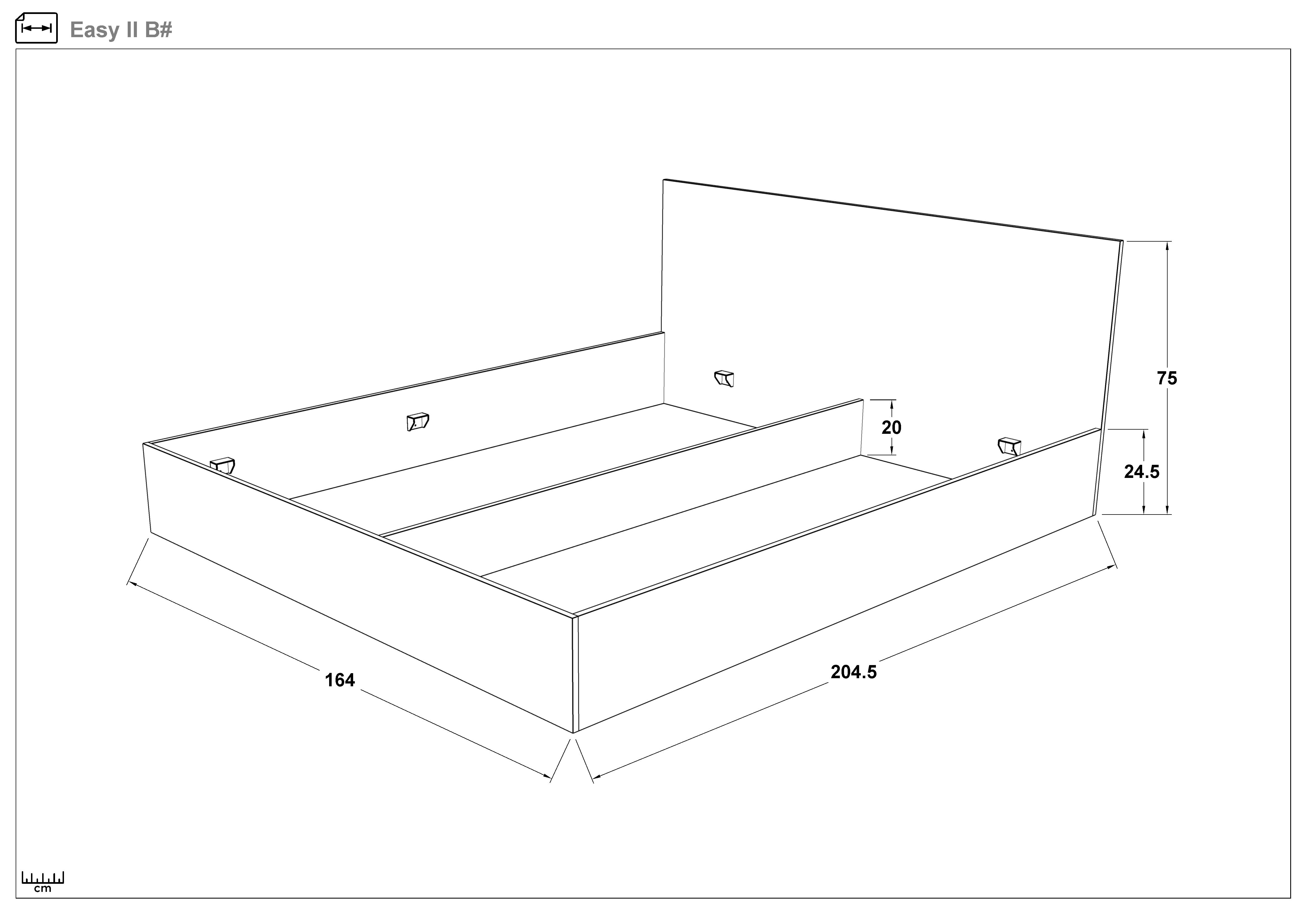 Double bed 160/200 Easy + mattress Neo Dream + mechanism