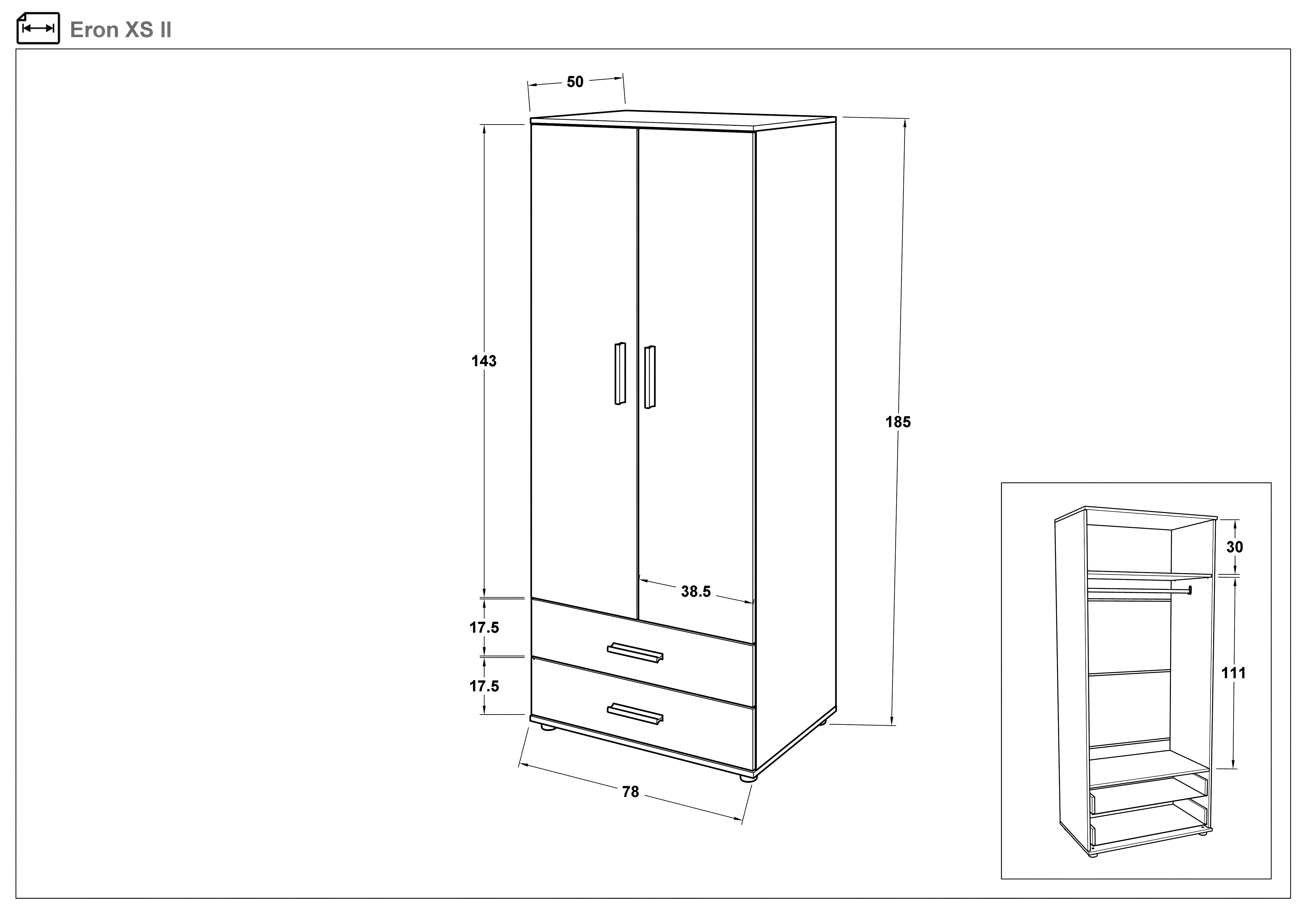 Bedroom furniture set 160/200 Monterey + mattress