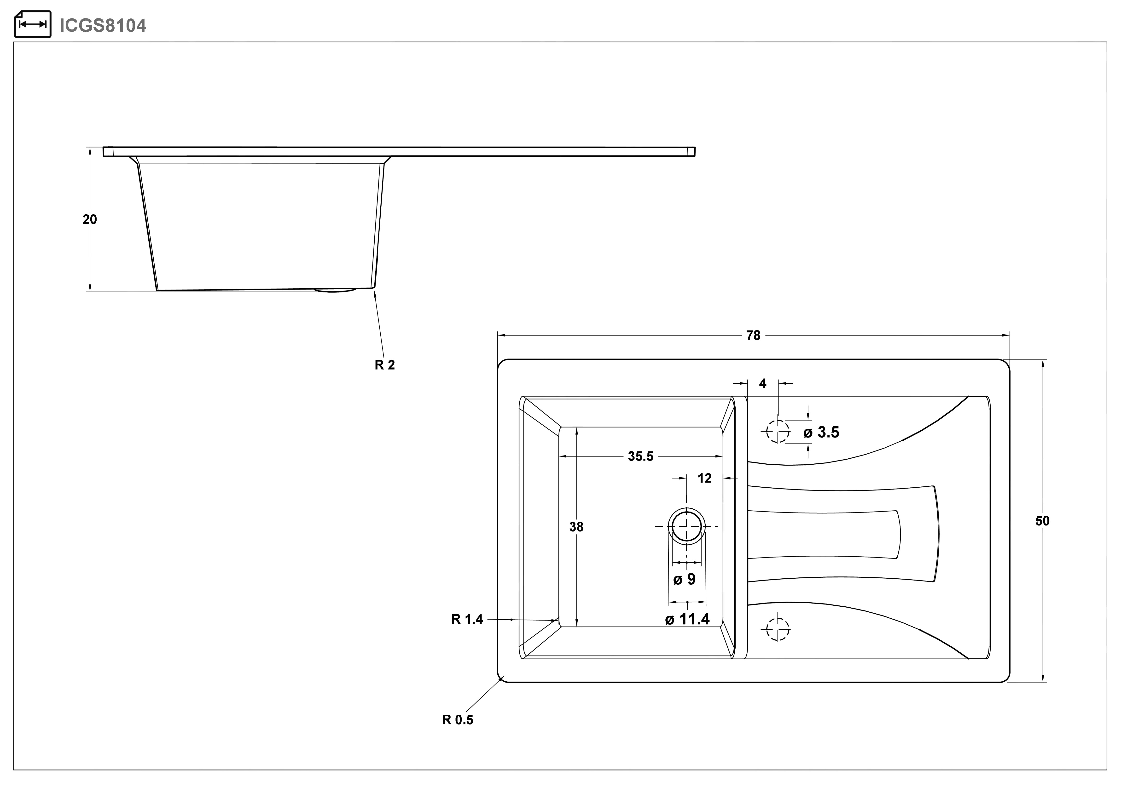 Granite sink ICGS8104