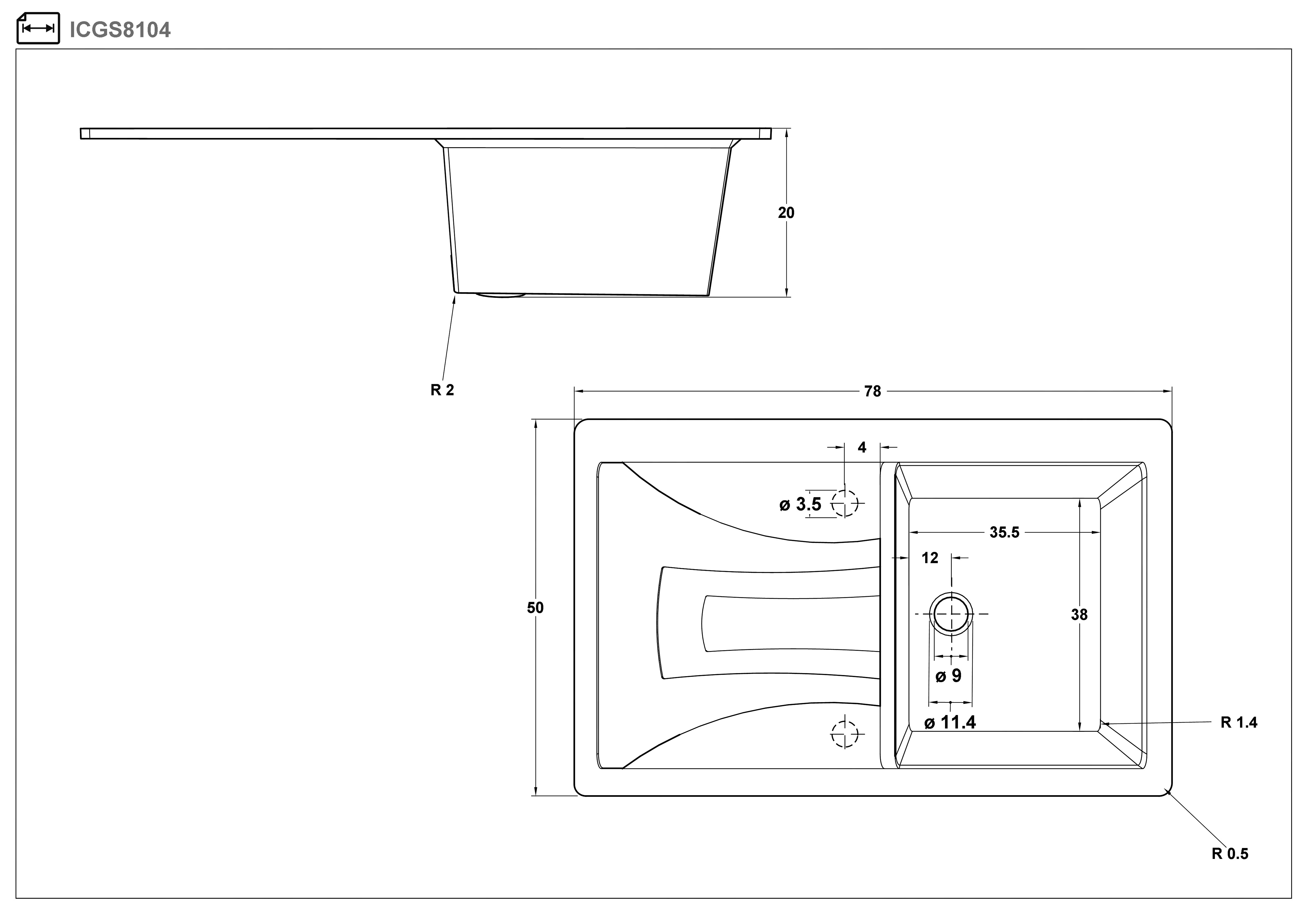 Granite sink ICGS8104