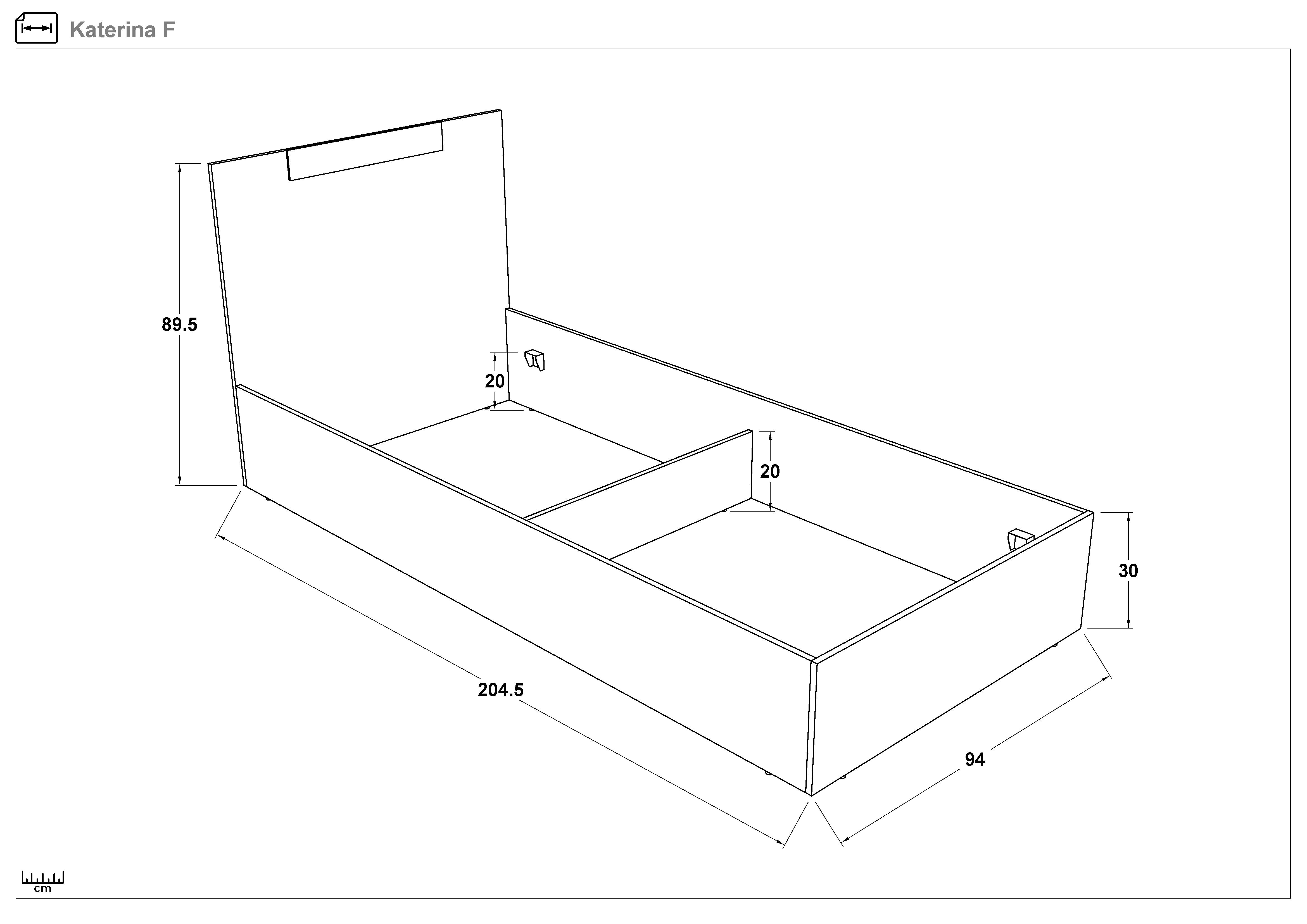 Bed for mattress 90/200 Chaterina