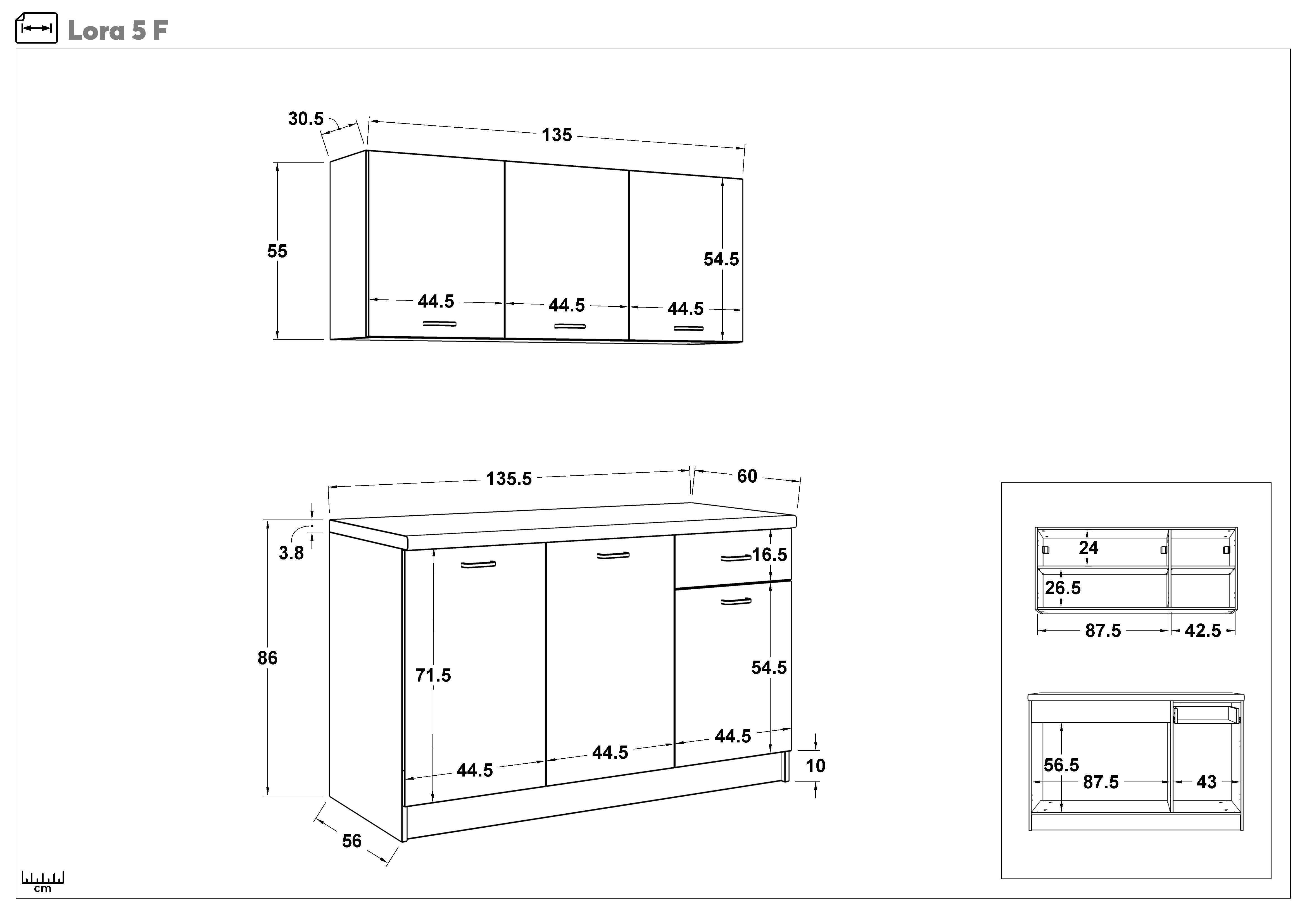 Kitchen with included thermo countertop Lora 5