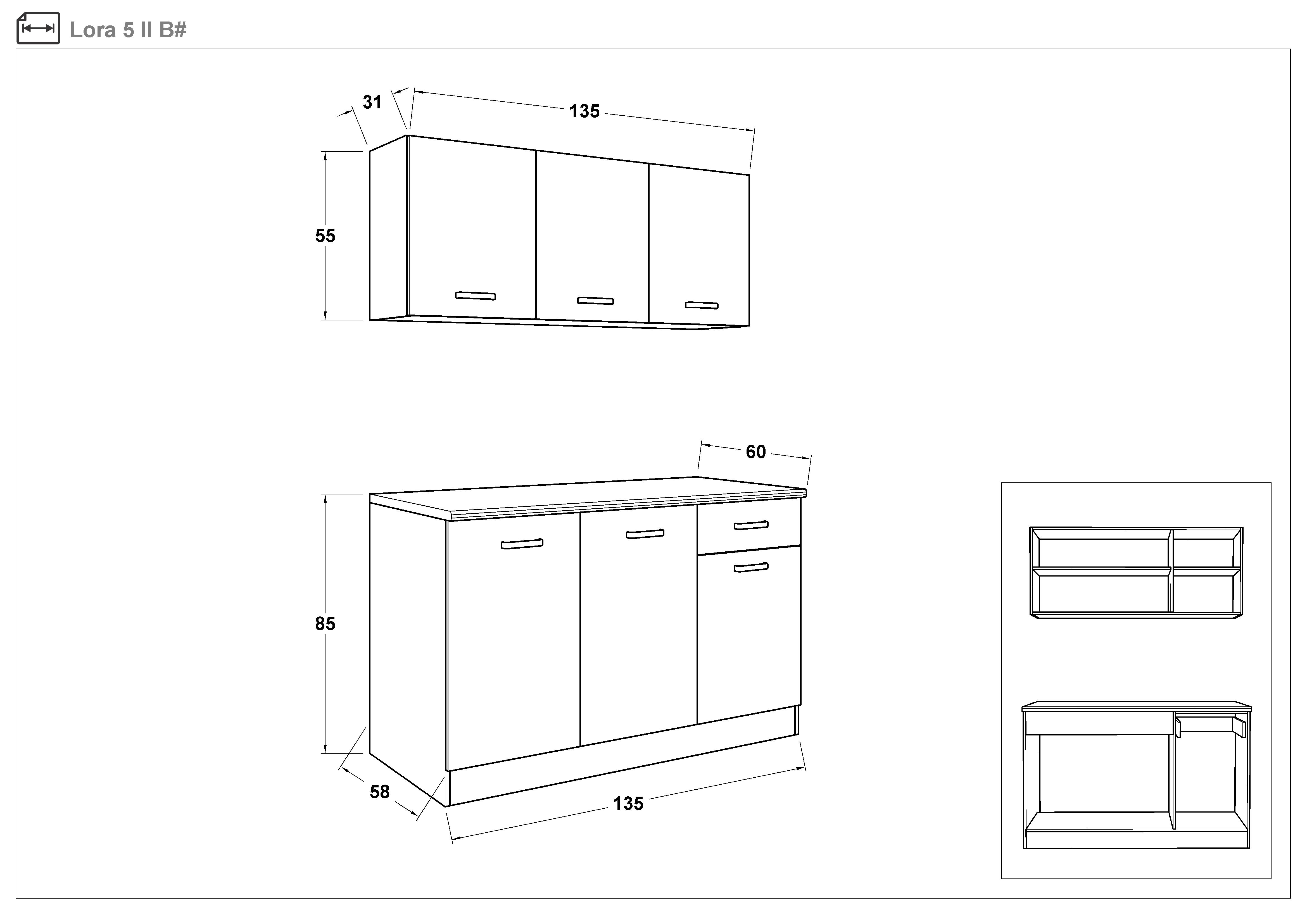 Kitchen and dining set Lora