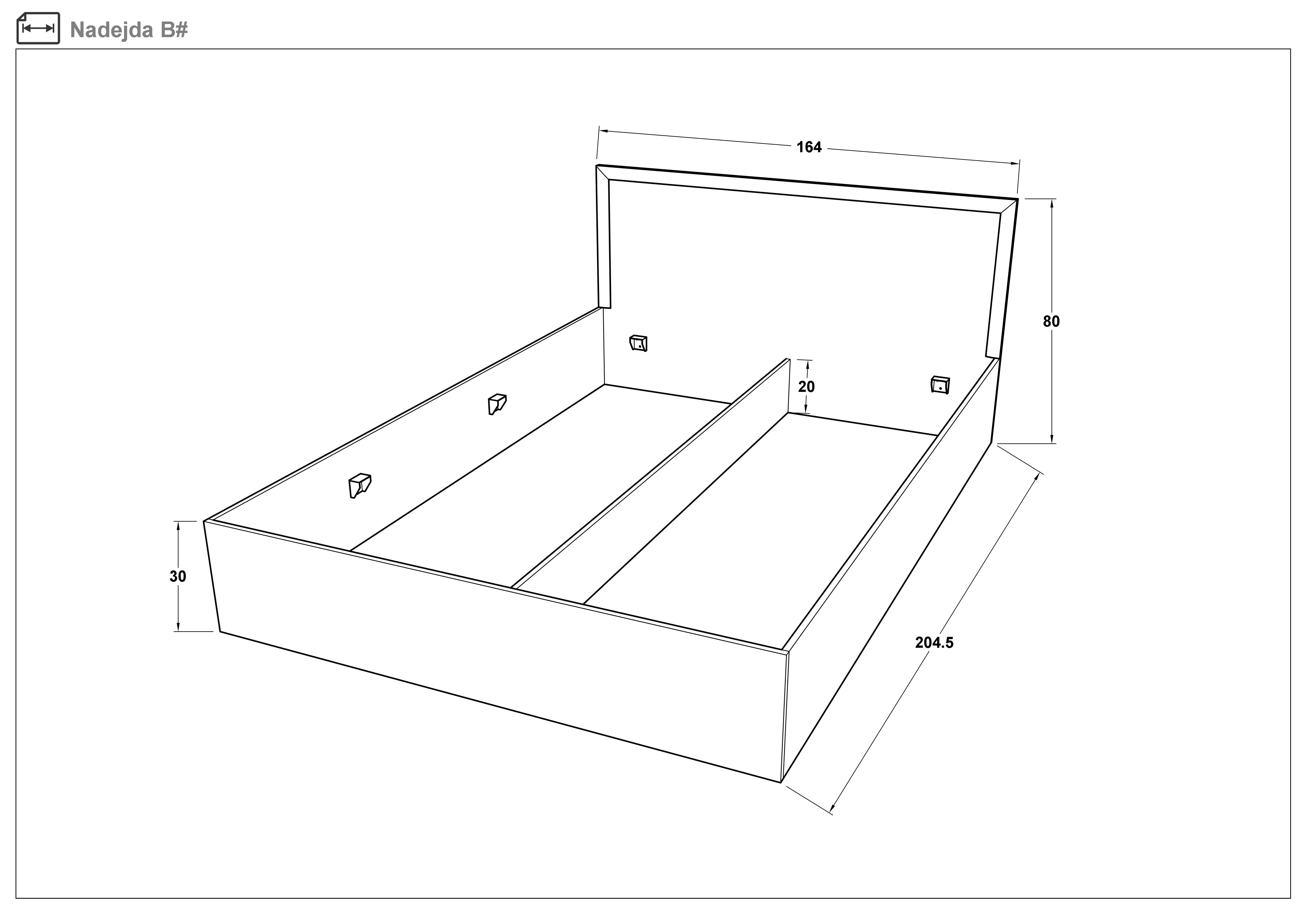 Bedroom furniture set for mattress 160/200 Monterey