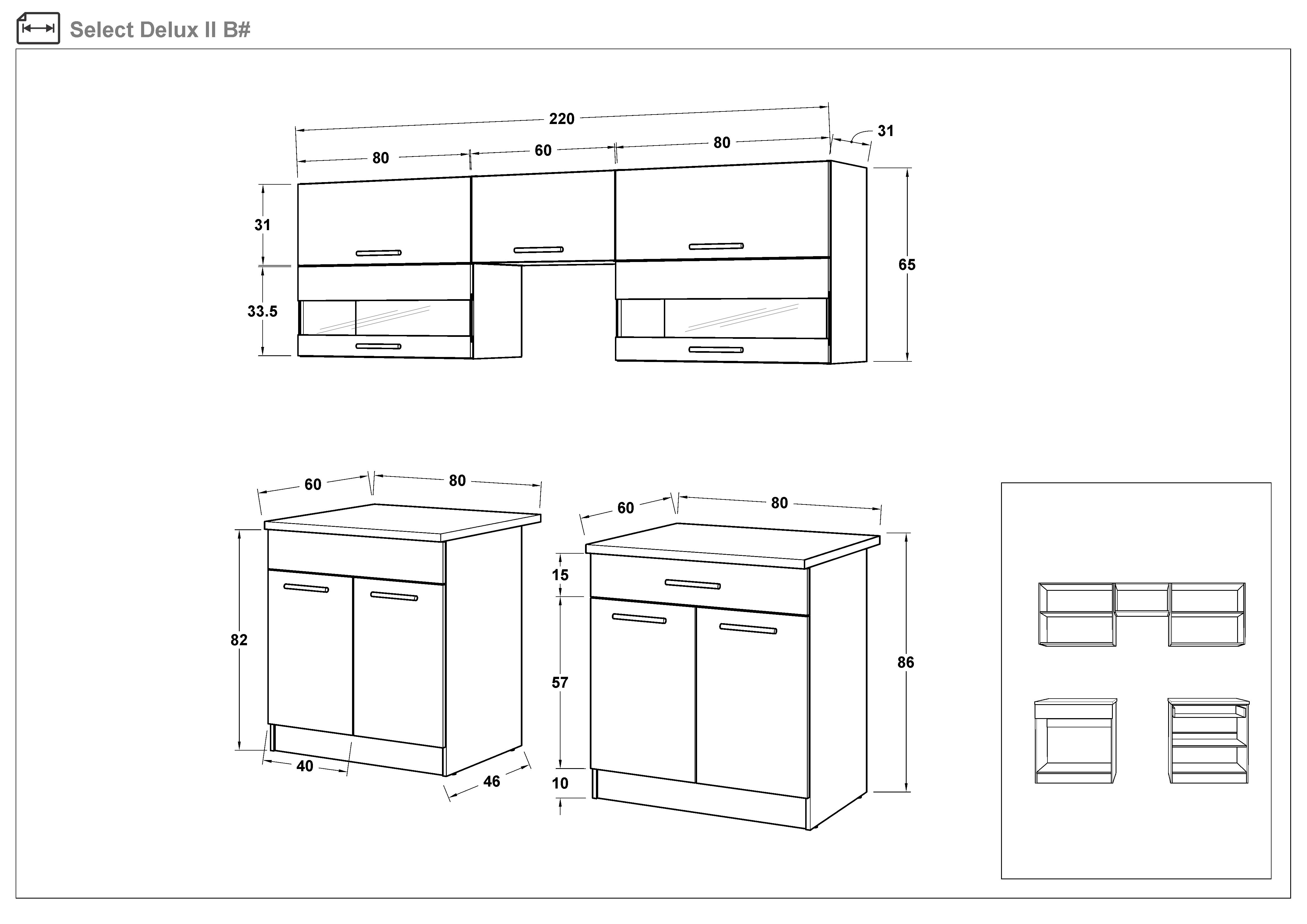 Kitchen with included thermo countertop Select Deluxe