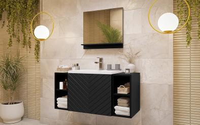 Base bathroom cabinet with sink and mirror Asuno Base bathroom cabinet with sink and mirror