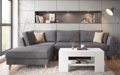 Set Extendable corner sofa Bologna + Coffee table Ines Set