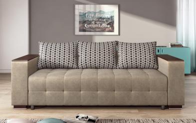 Extendable sofa with shelf armrest Melvin Extendable sofa with shelf armrest