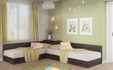 Corner beds with storage chest for mattress 82/190 Alps Corner beds with storage chest for mattress 82/190