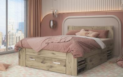 Double bed + drawers for mattress 140/200 Nemo Double bed + drawers for mattress 140/200