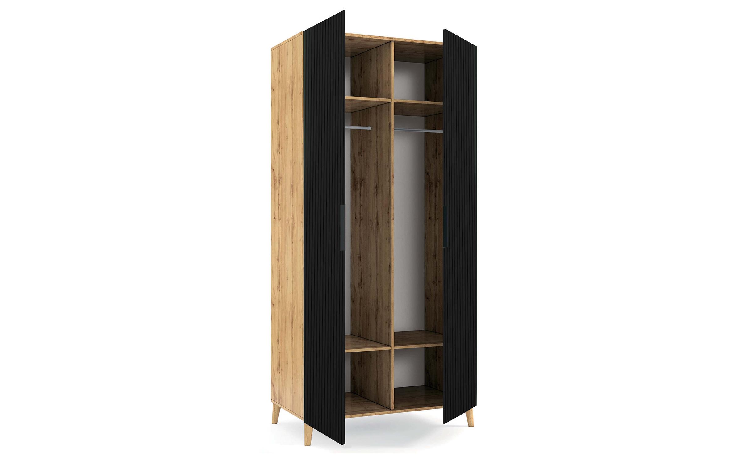 Double-winged wardrobe Letty, Appalachian oak + quartz  7