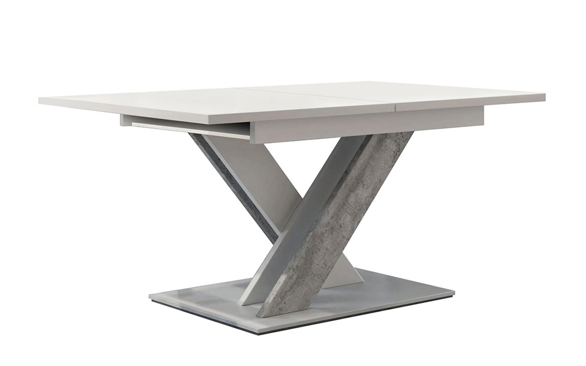 Dining table Montry, white + concrete  3