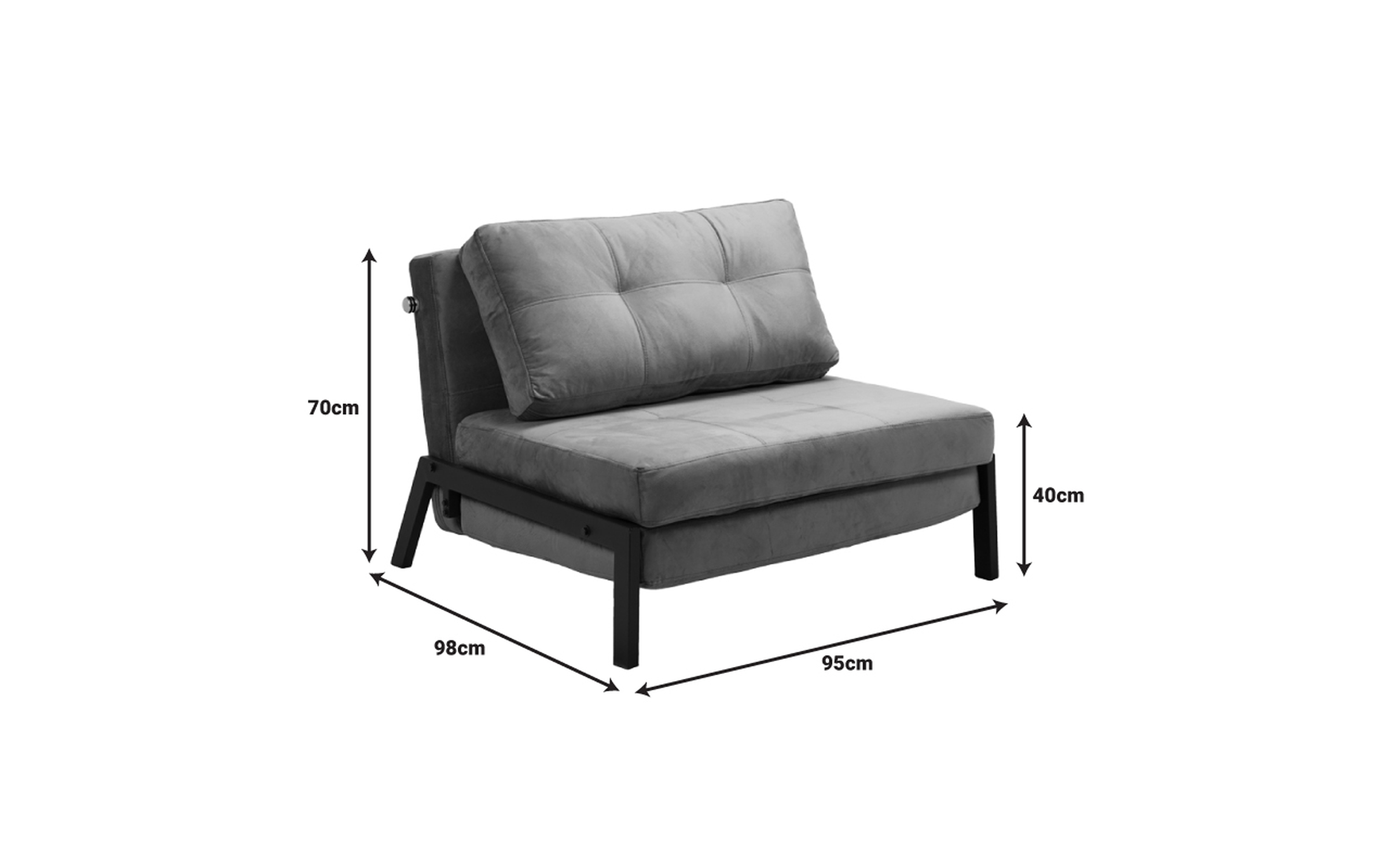 Extendable two-seater sofa Fancy, dark grey  2