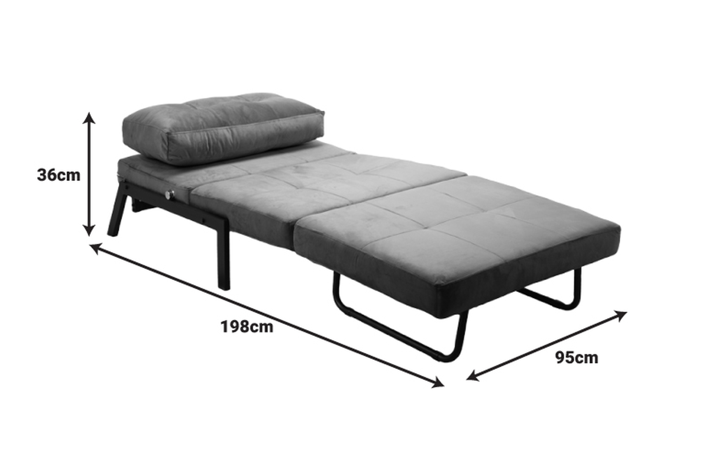 Extendable two-seater sofa Fancy, dark grey  3