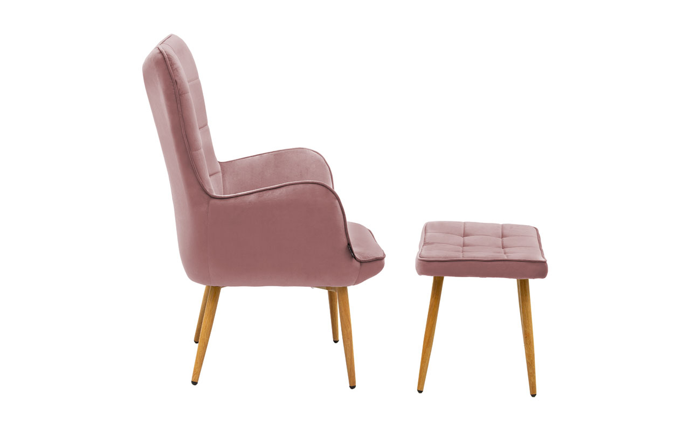 Armchair + ottoman Madison, ash rose  4