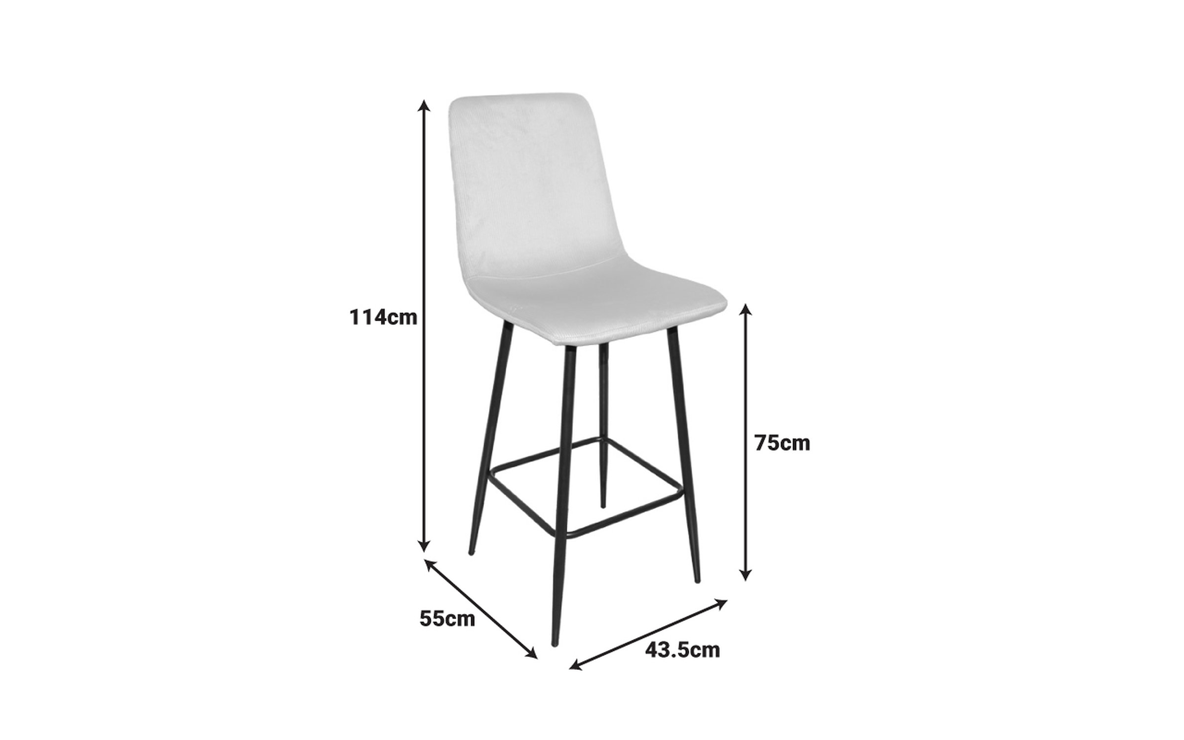 Bar chair Grato, beige + black  2