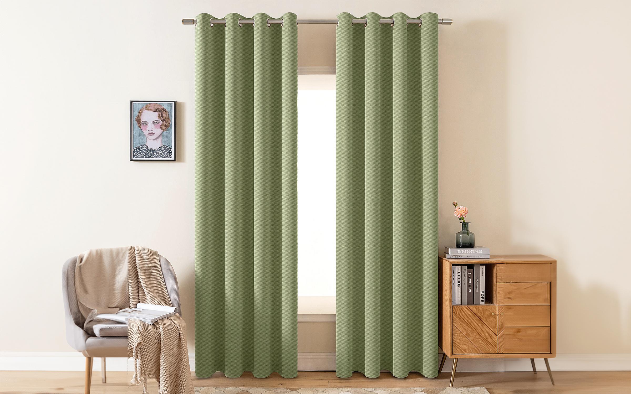 Set of 2 drapes, green  2