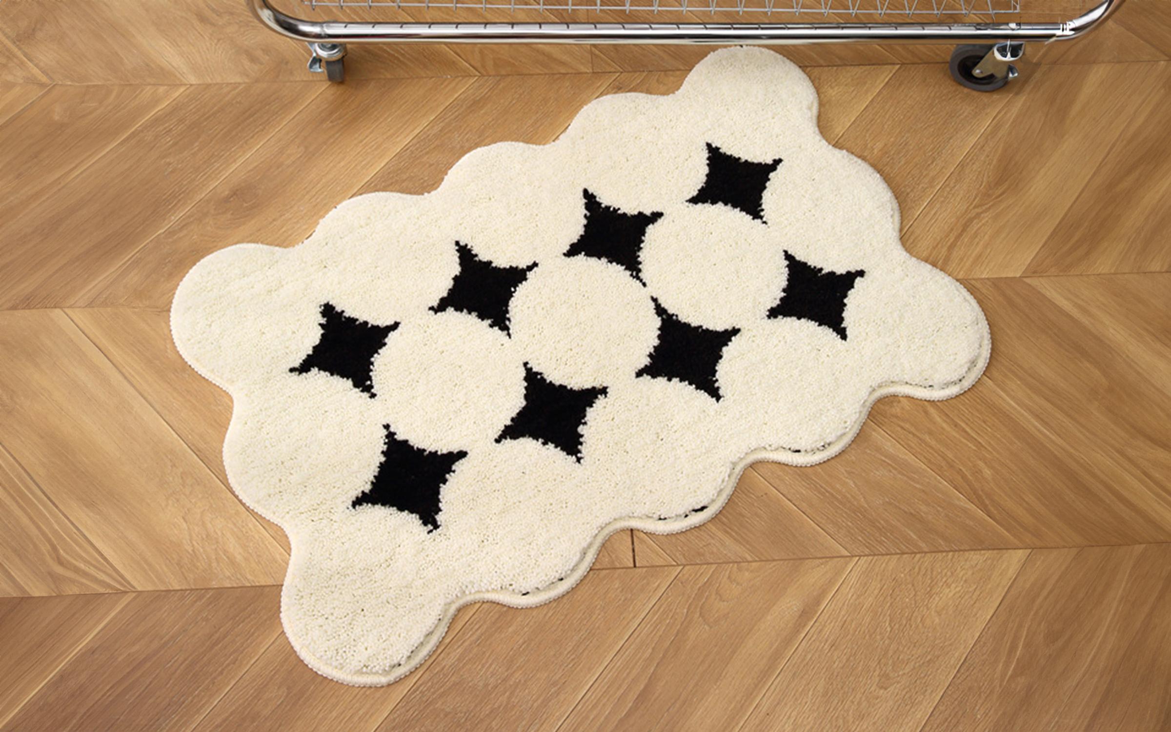Bath mat Evidea, white + black  1