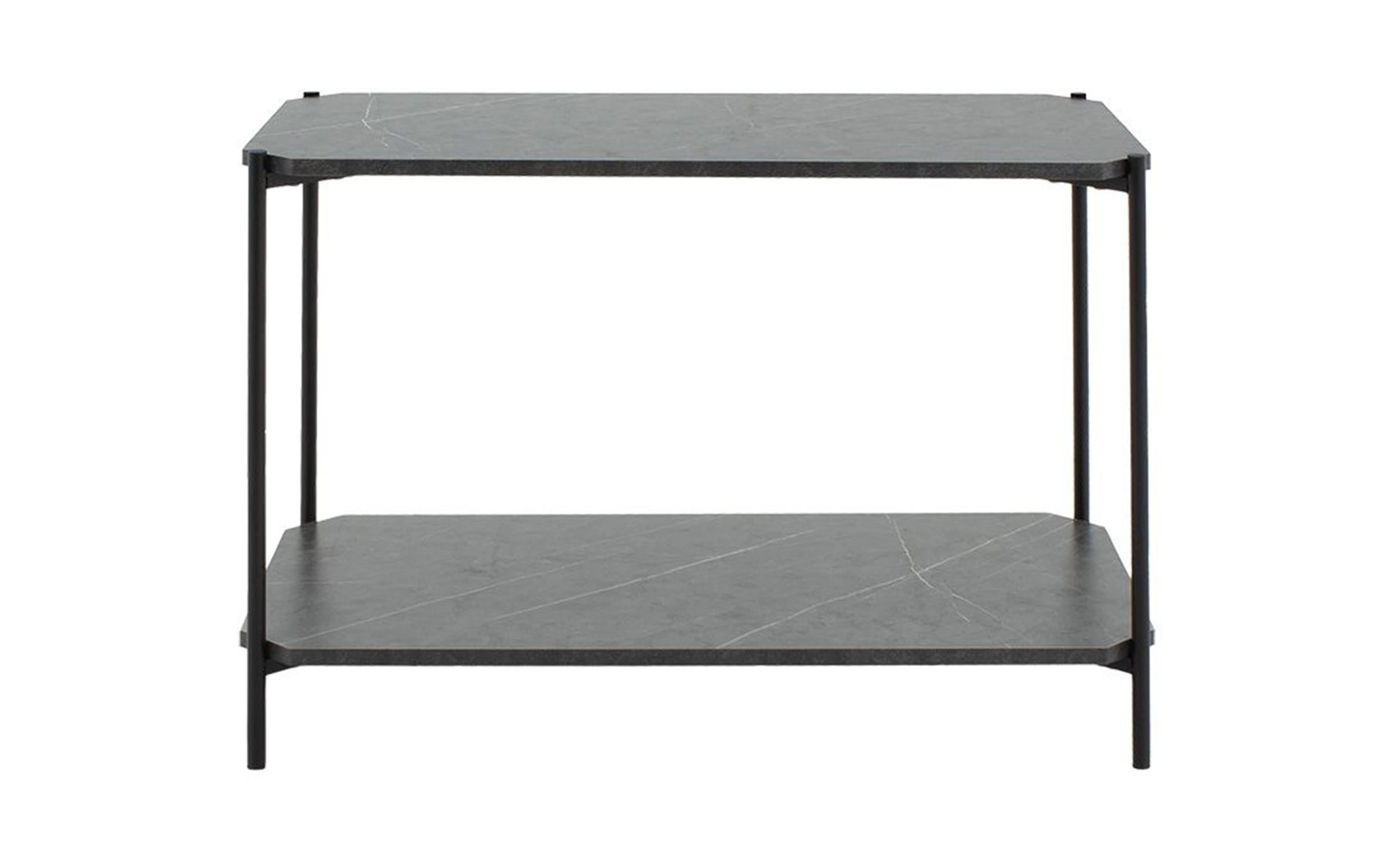 Side table Mara, dark grey marble + black  3