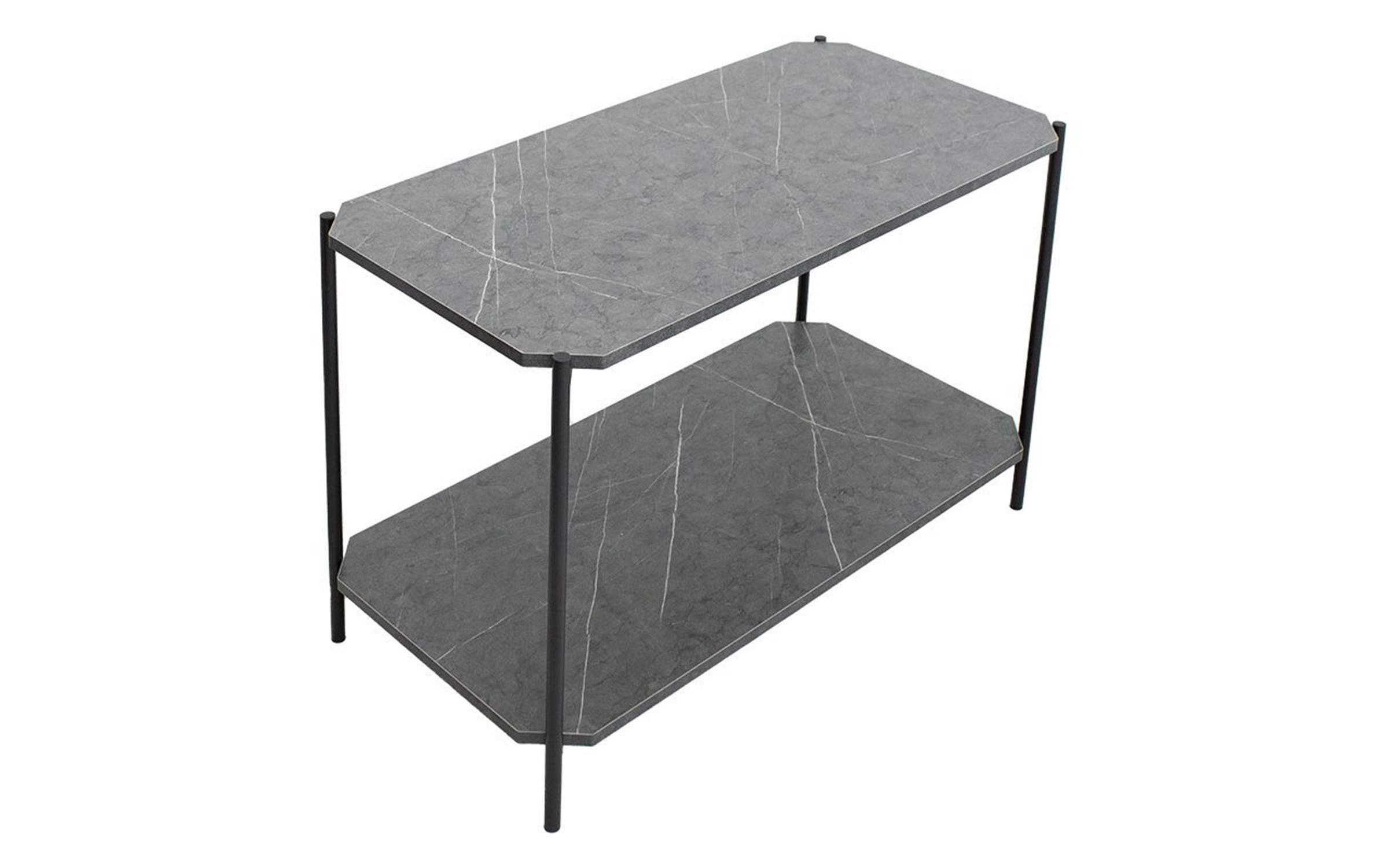 Side table Mara, dark grey marble + black  4