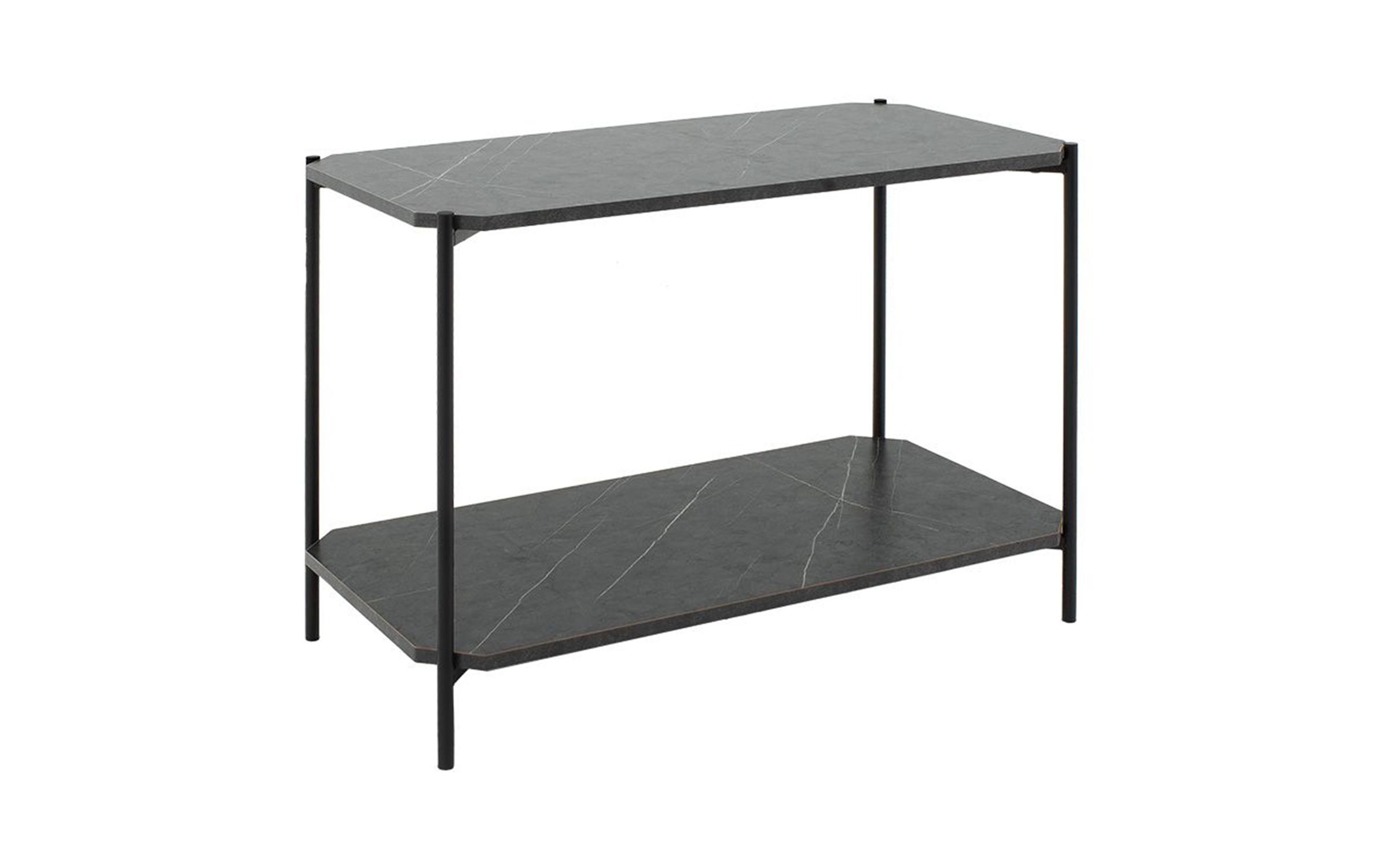 Side table Mara, dark grey marble + black  2
