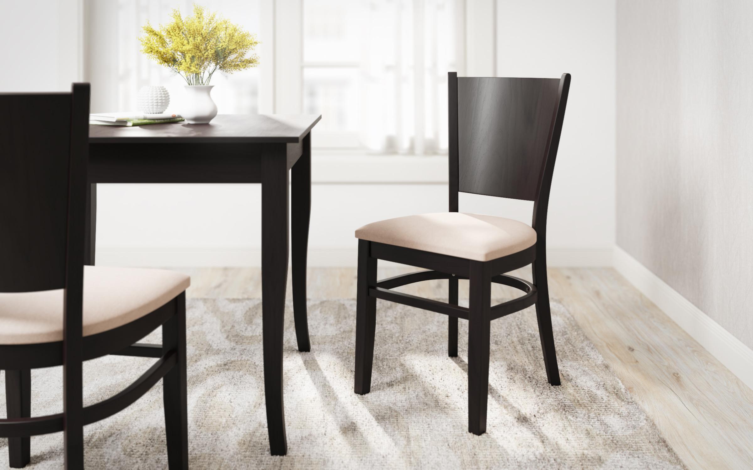 Dining chair Eros, Wenge with beige seat  1