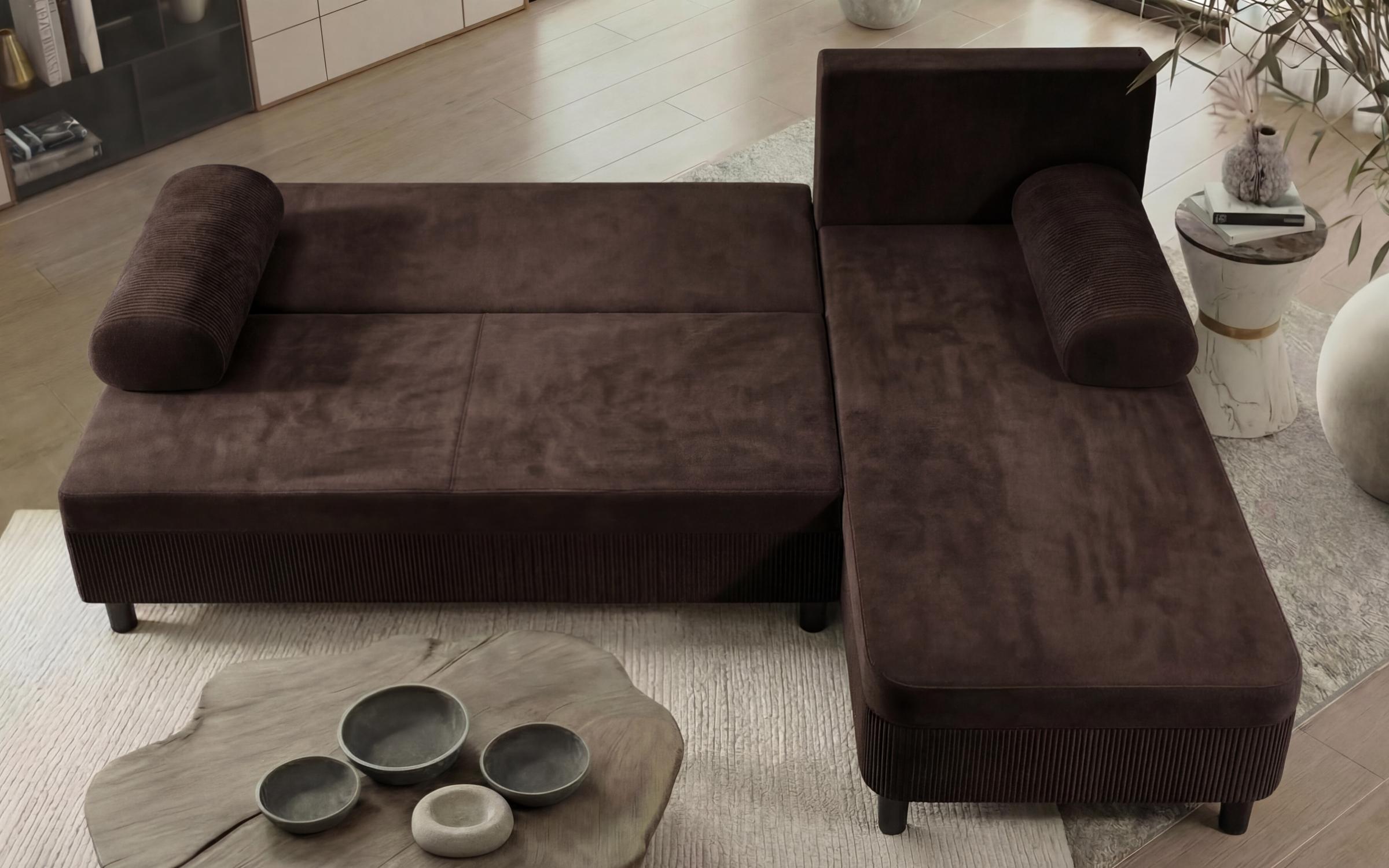 Extendable corner sofa Delano, dark brown  6