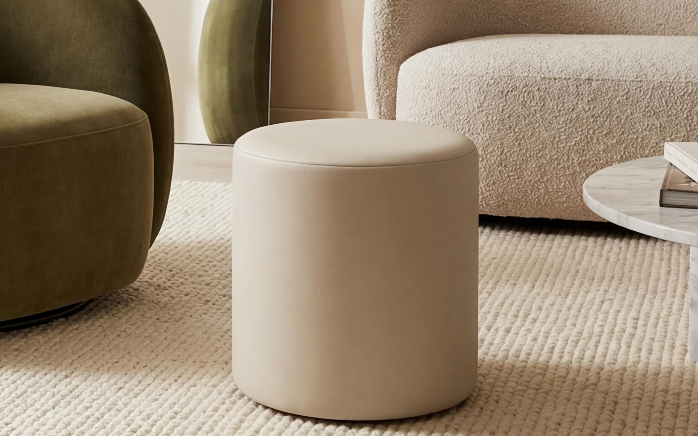 Ottoman Sully, beige leather  1
