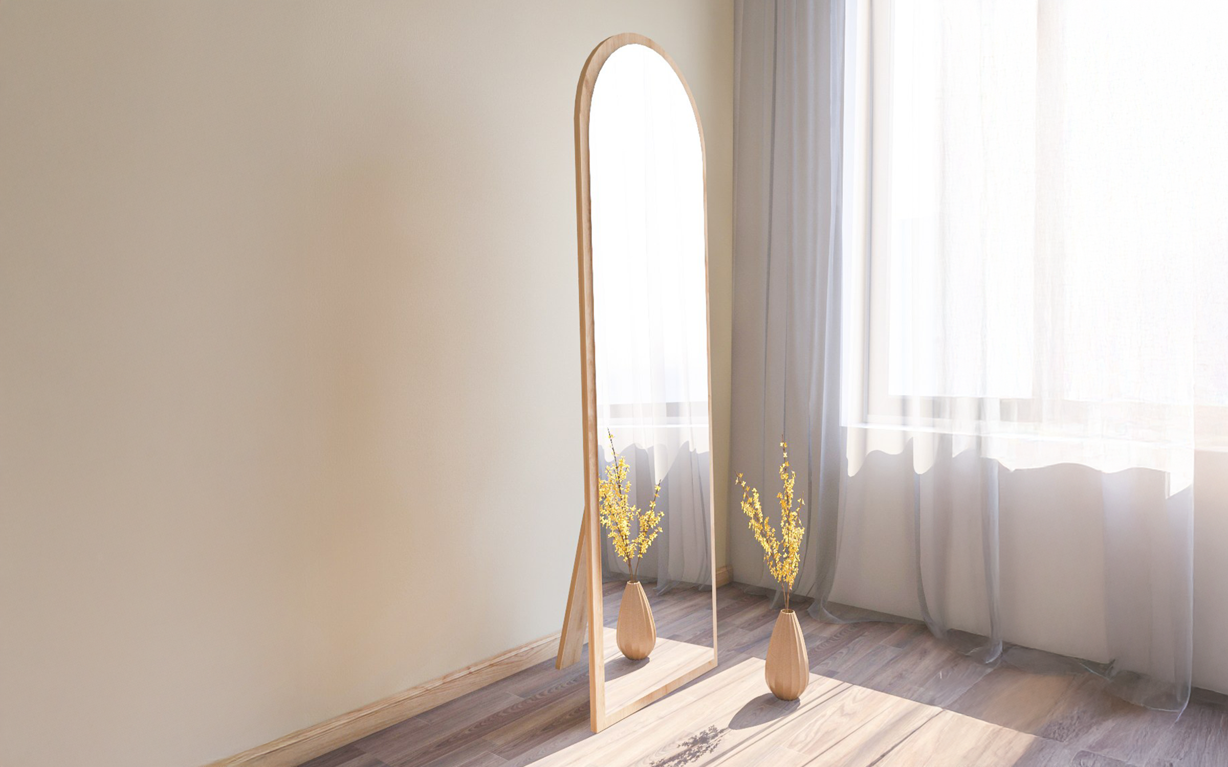 Freestanding mirror 50/160 cm Emma, natural  3