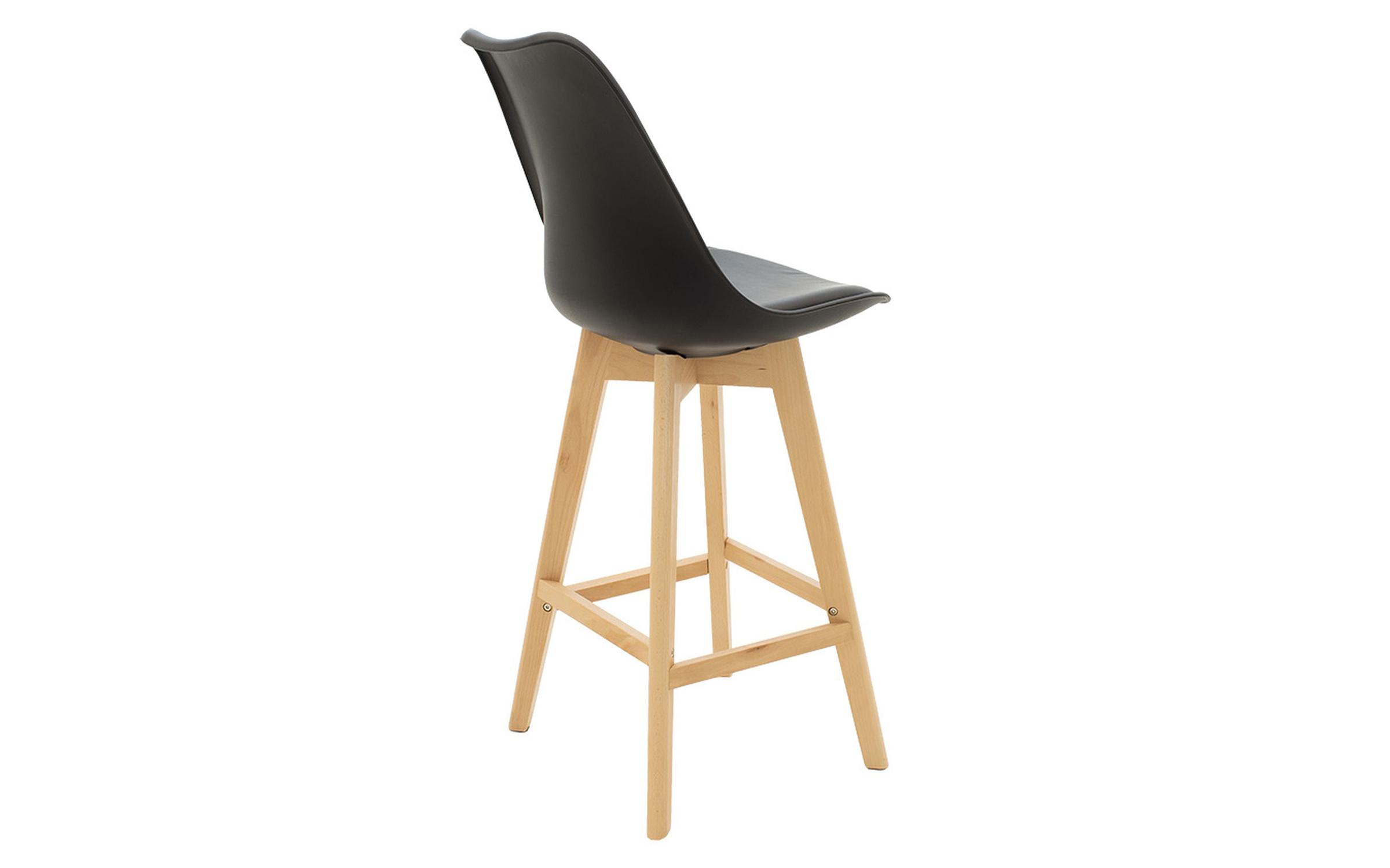 Bar chair Gaston II, black + oak  2