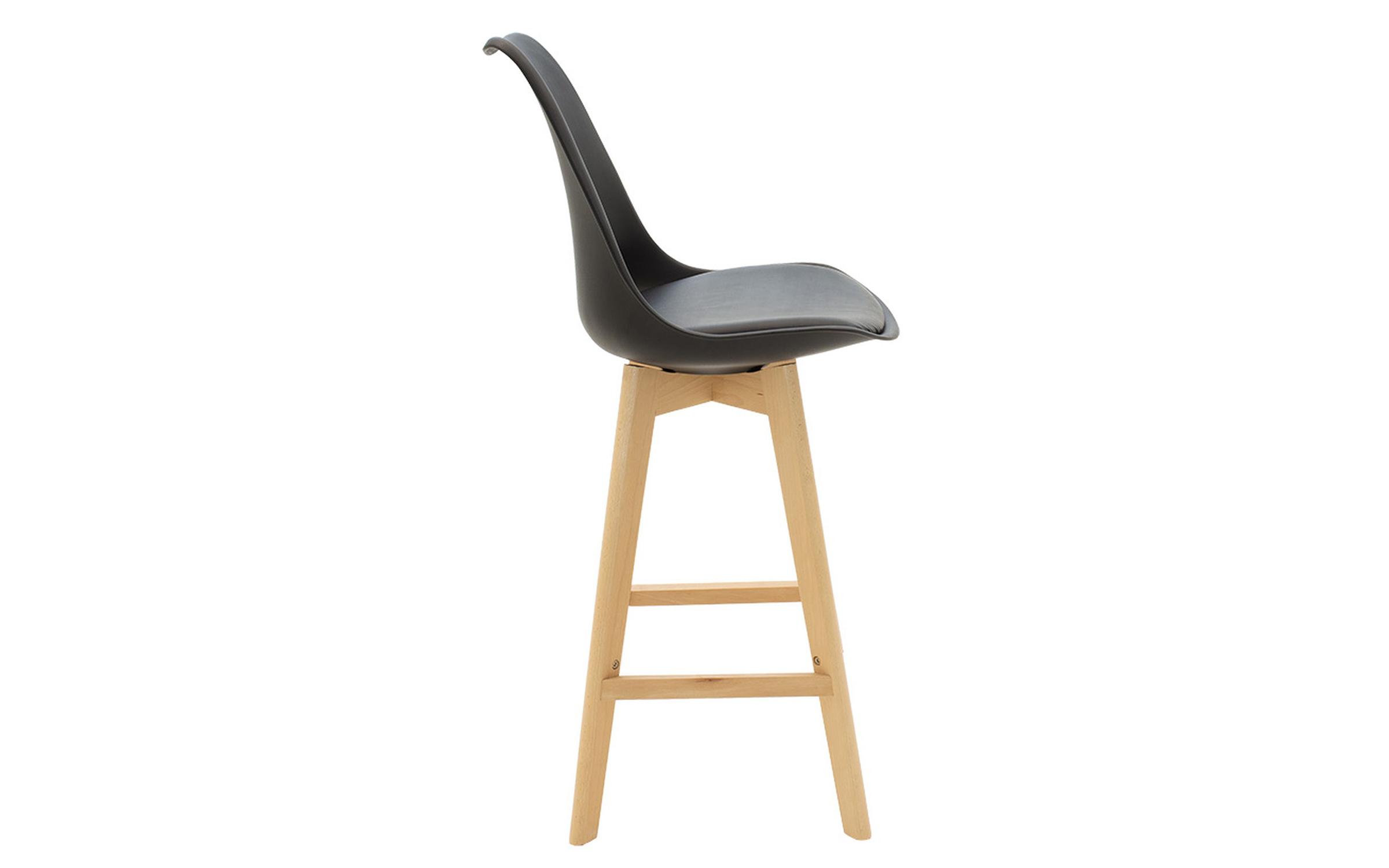 Bar chair Gaston II, black + oak  4