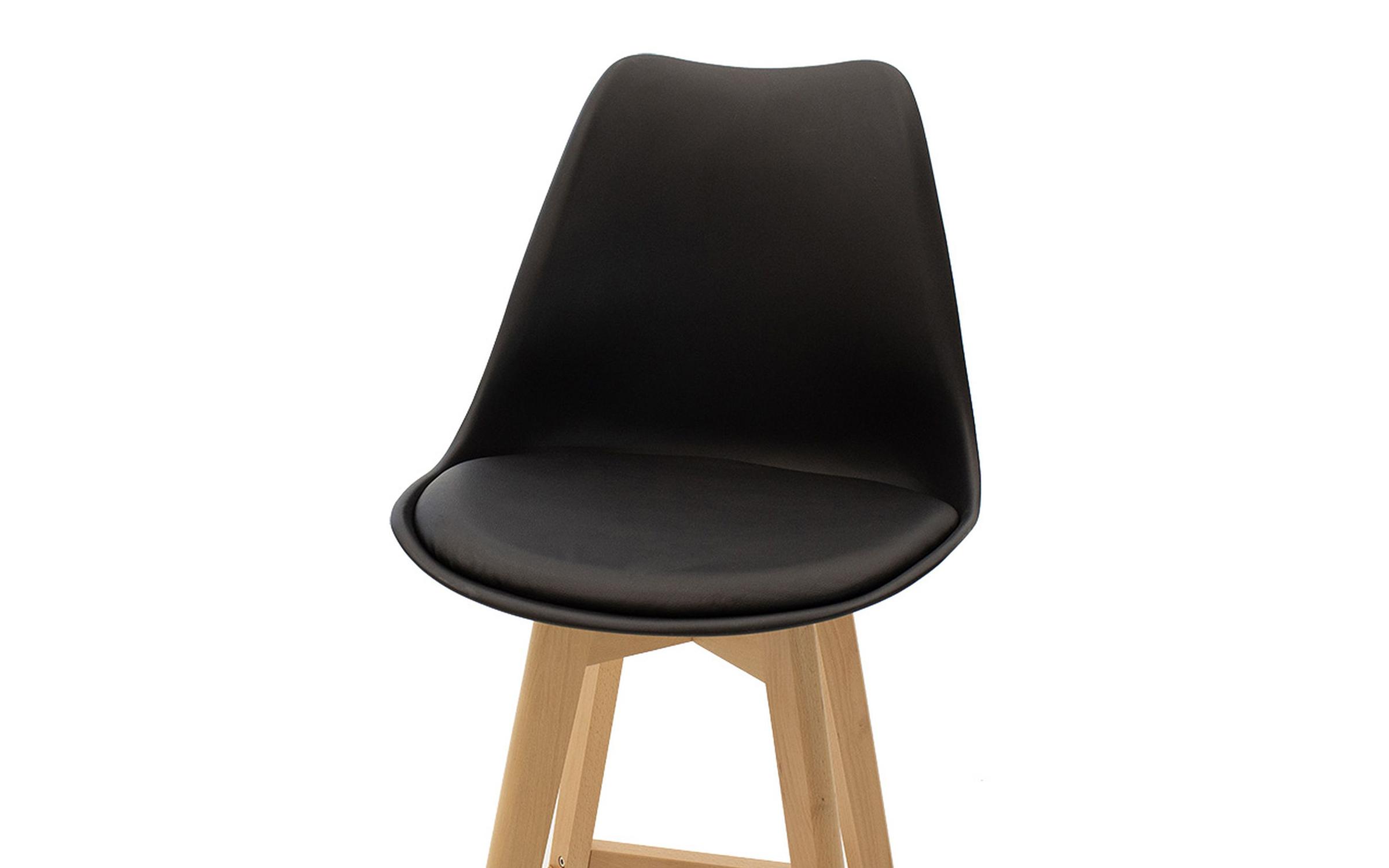 Bar chair Gaston II, black + oak  5