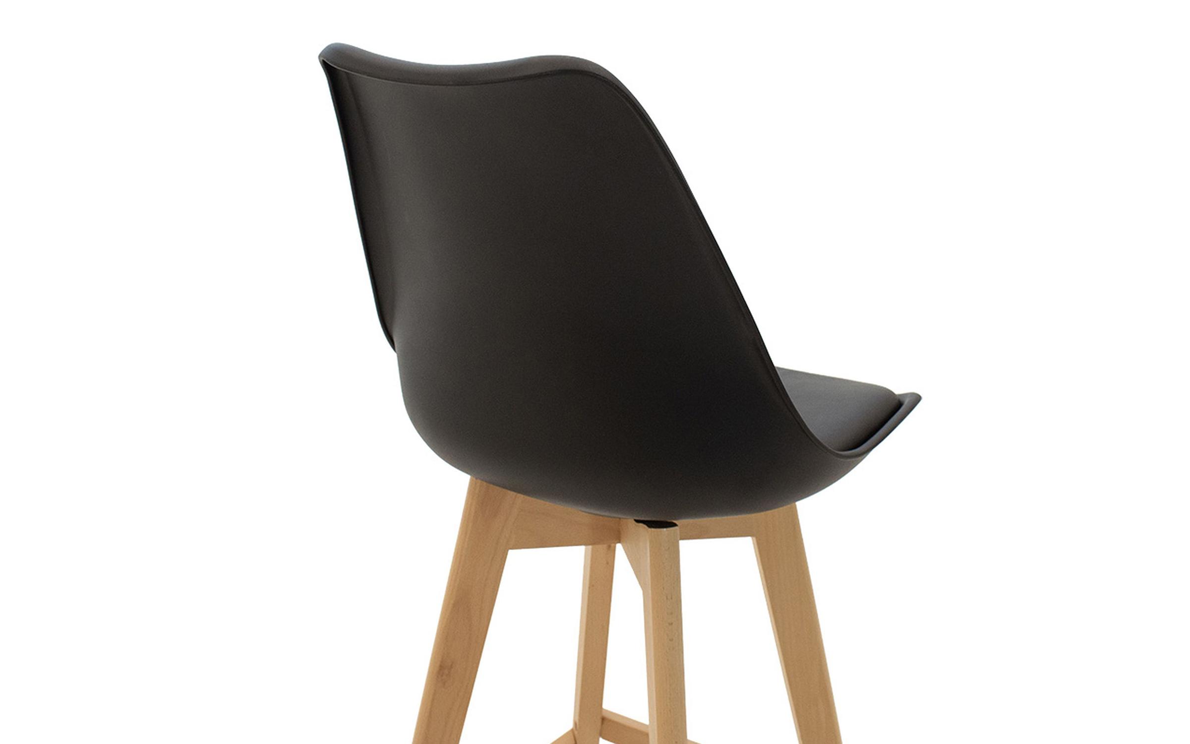 Bar chair Gaston II, black + oak  6