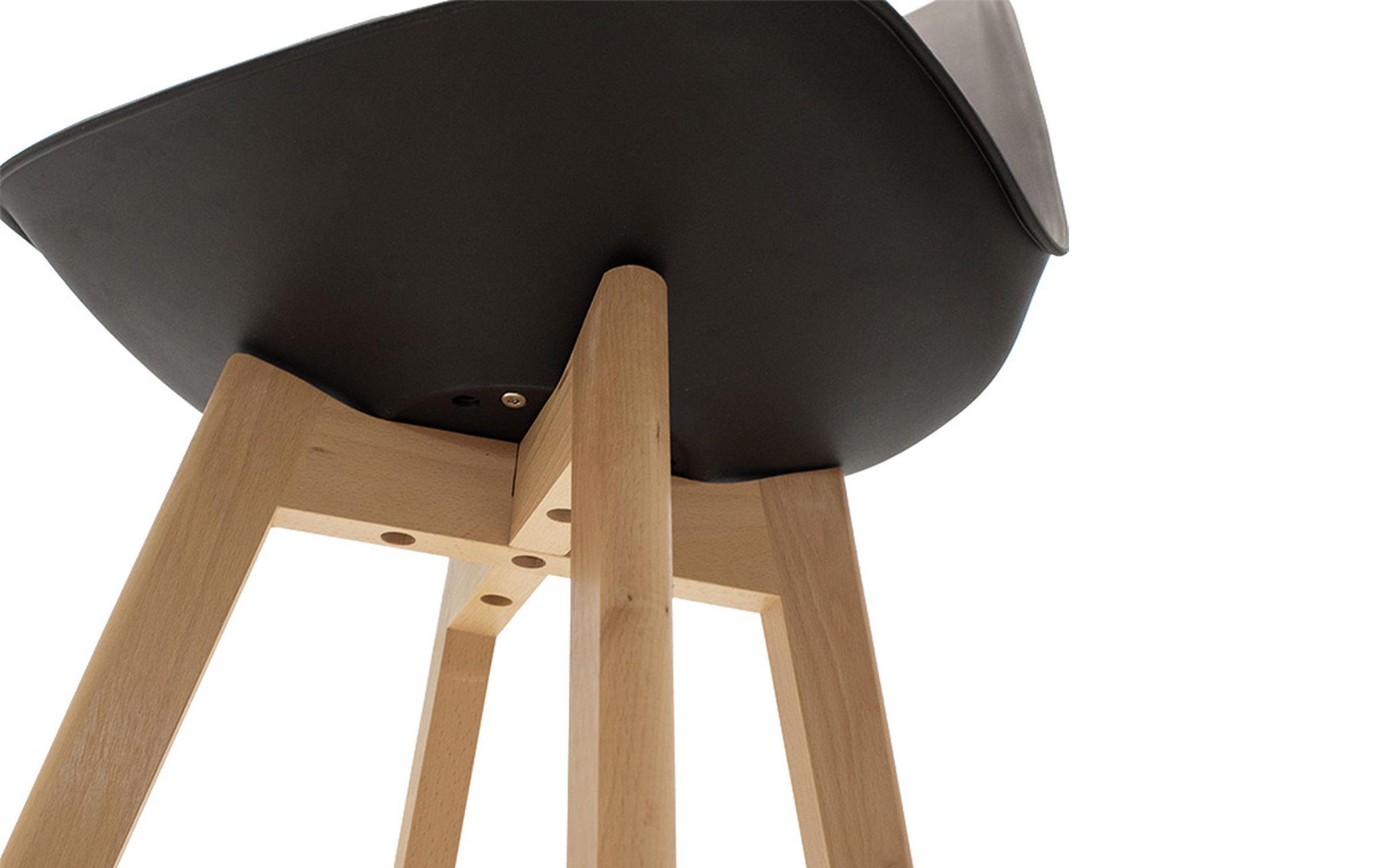 Bar chair Gaston II, black + oak  7