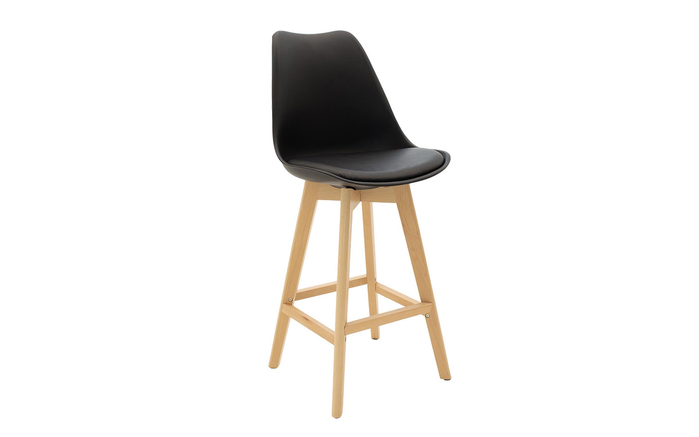 Bar chair Gaston II, black + oak  1