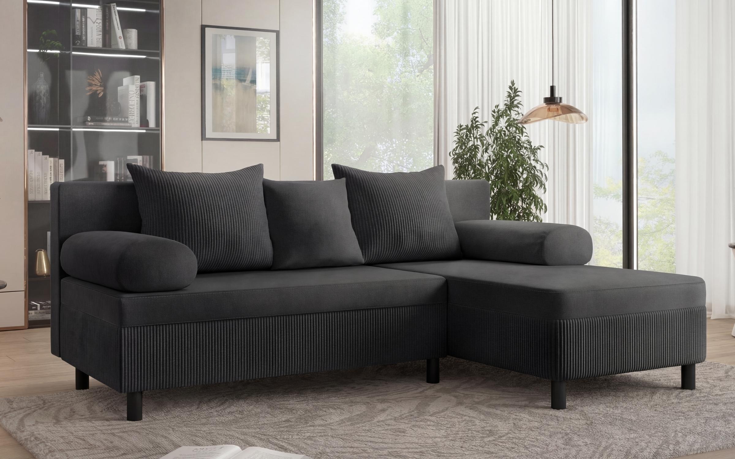 Extendable corner sofa Delano S, dark grey  3
