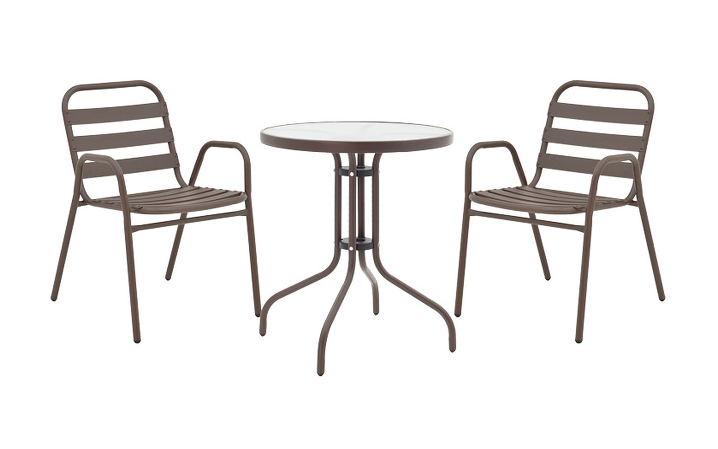 Set Table Watson + 2 chairs Suzie, brown  1