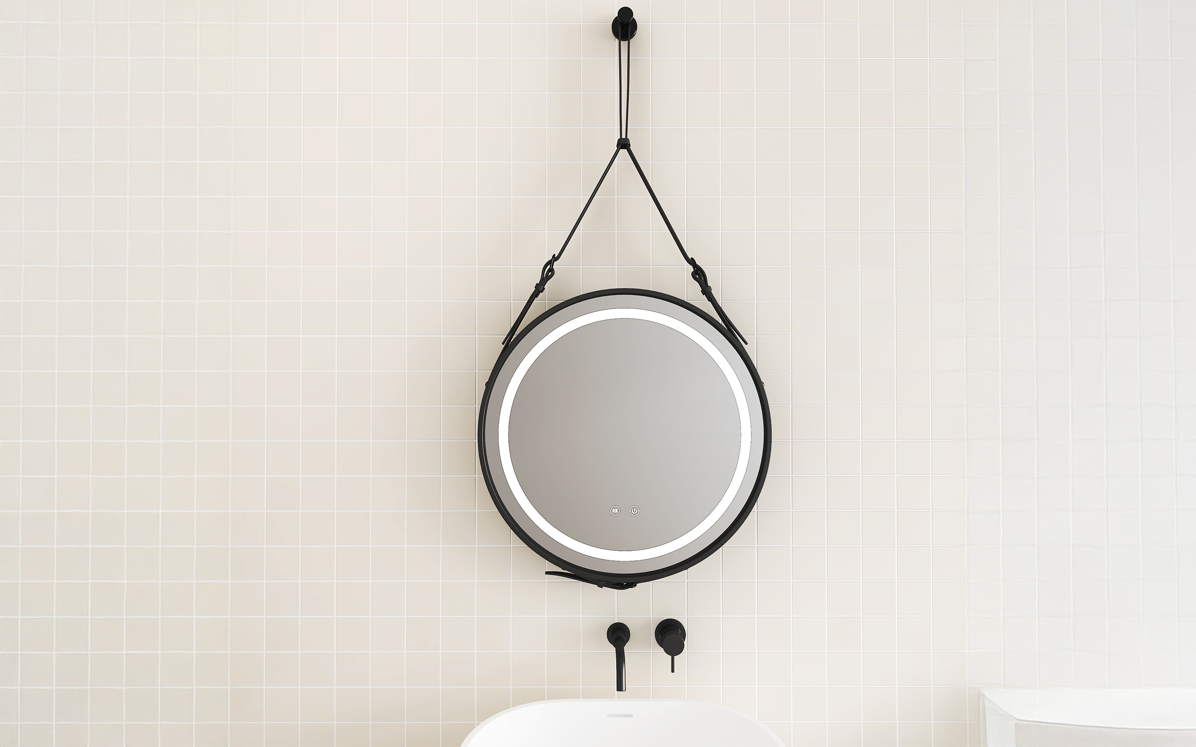 1398MB-80 Bathroom mirror with LED lights, 80/80 cm  1