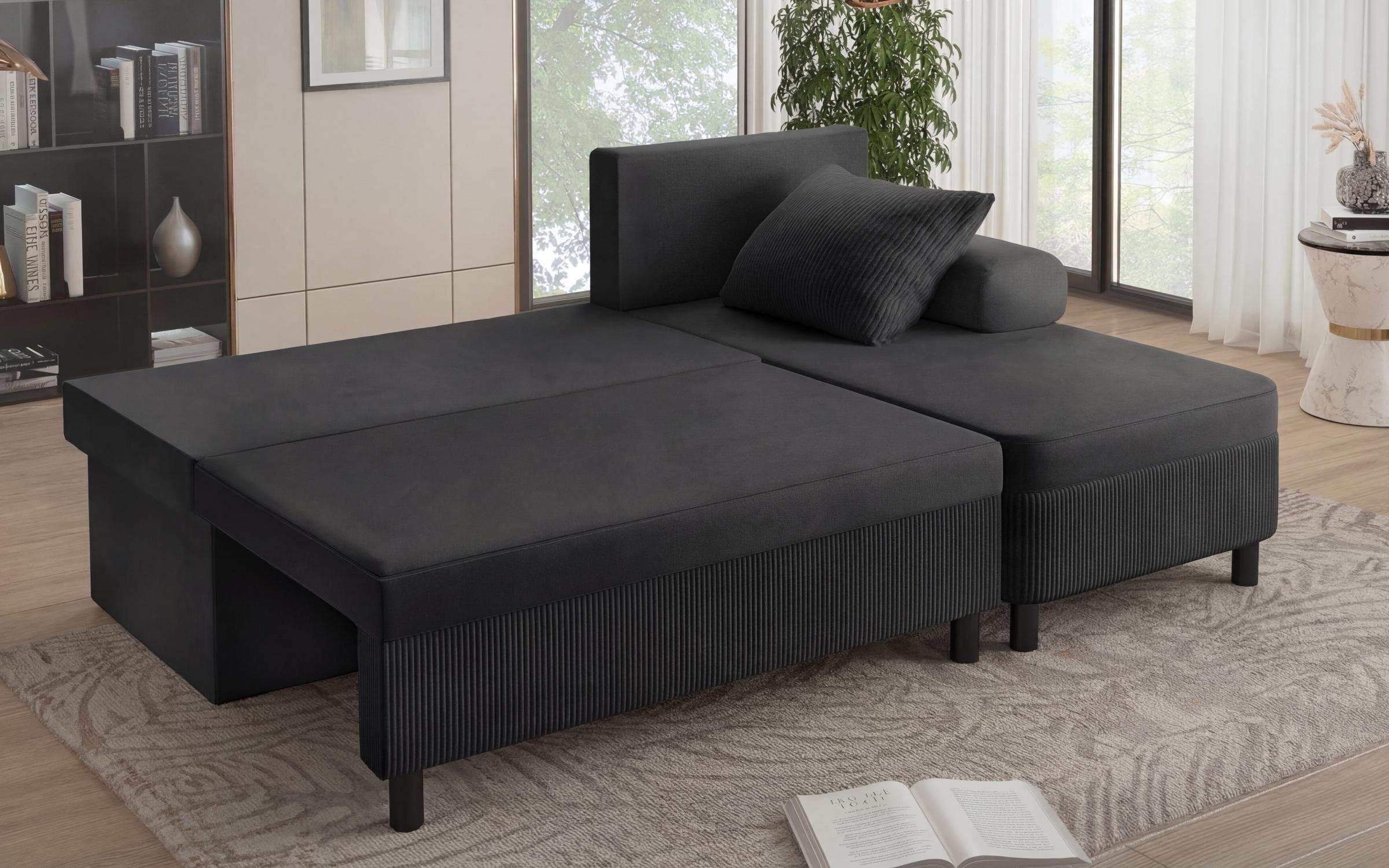 Extendable corner sofa Delano S, dark grey  4