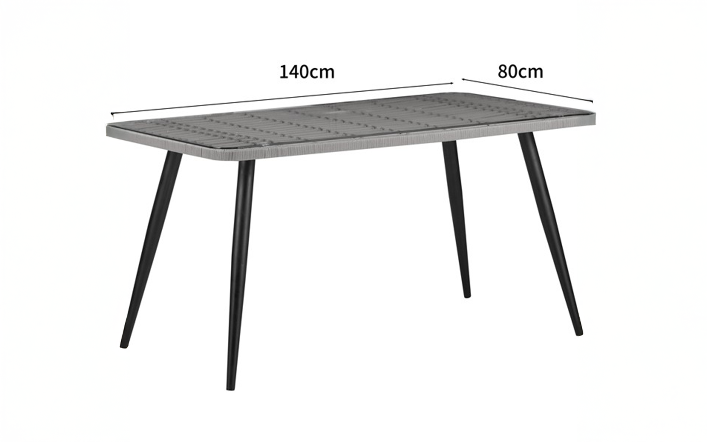 Garden table Naoki 140, natural + black  2