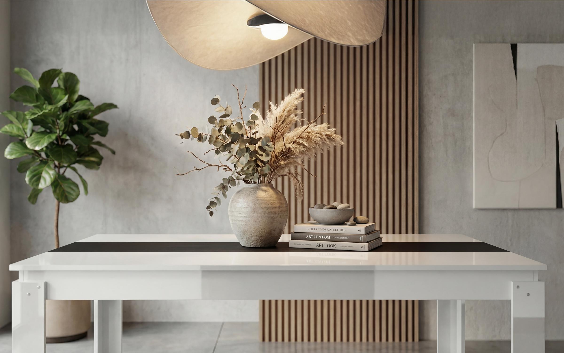 Dining table Phoenix 140, white + black gloss  3