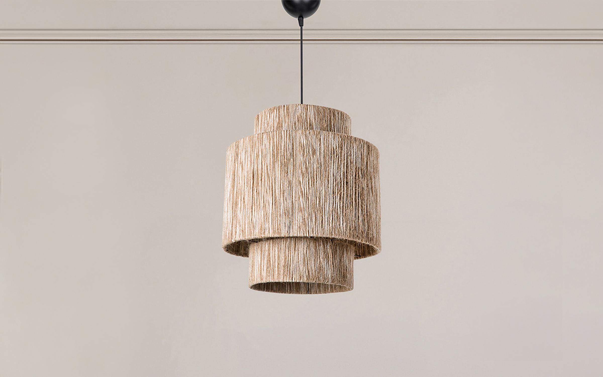 Ceiling lamp Boho, black + beige  3