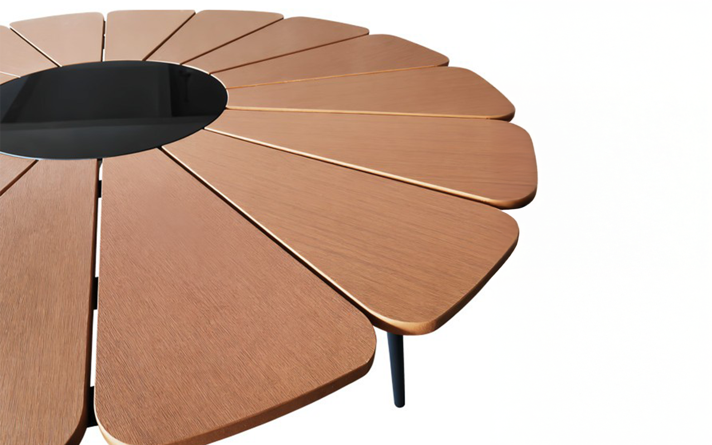 Garden table Pinap, natural + black  4