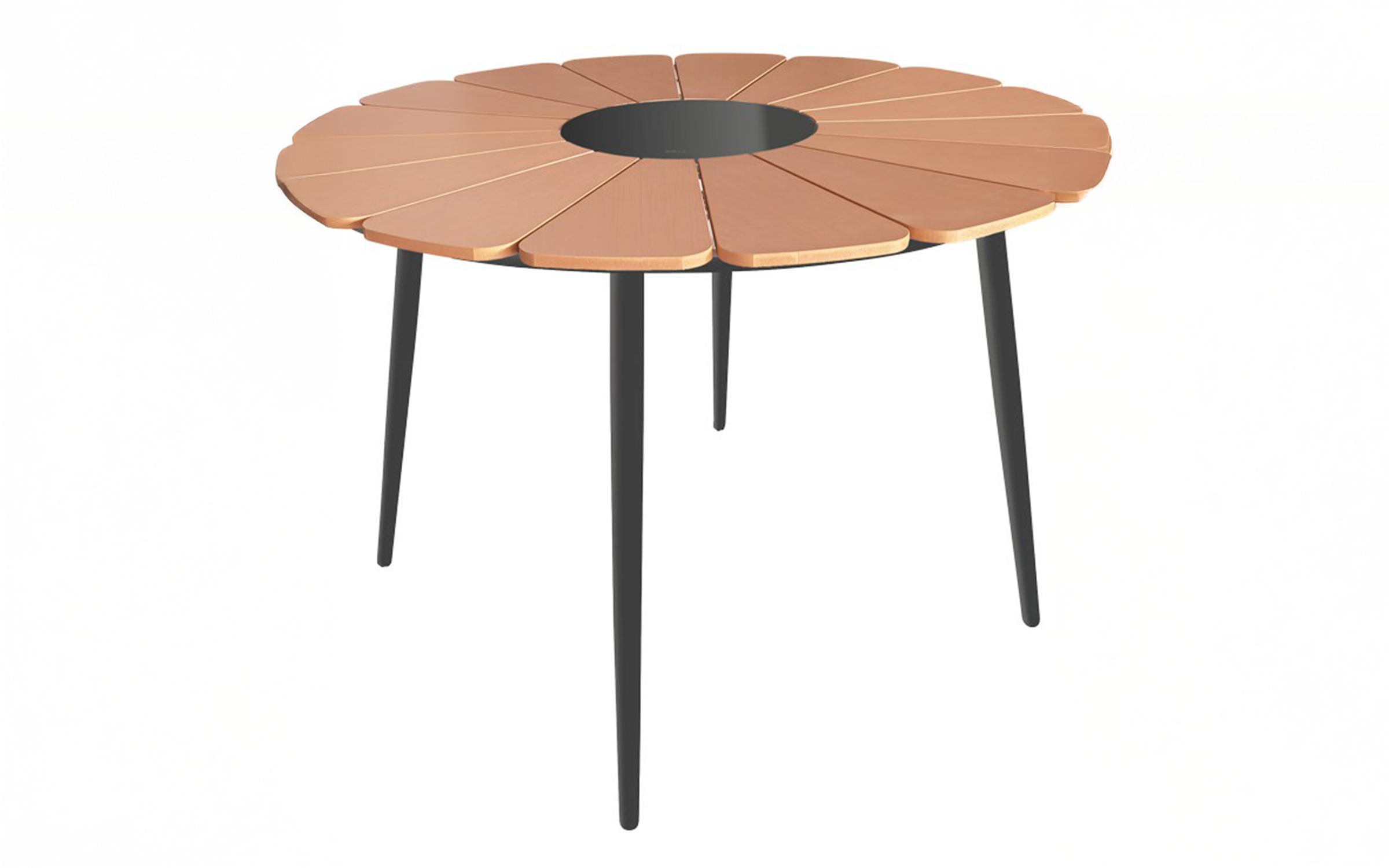 Garden table Pinap, natural + black  3