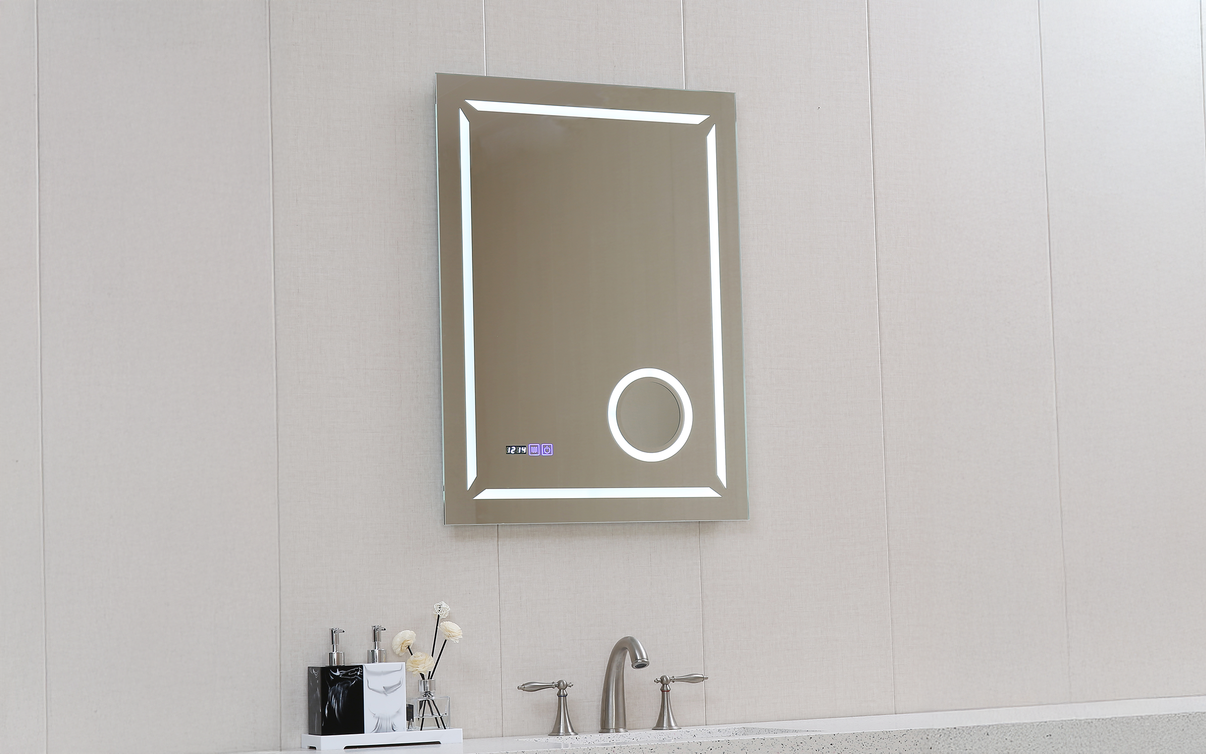 ICL 1809 Bathroom mirror with LED lights, 60/80 cm  1