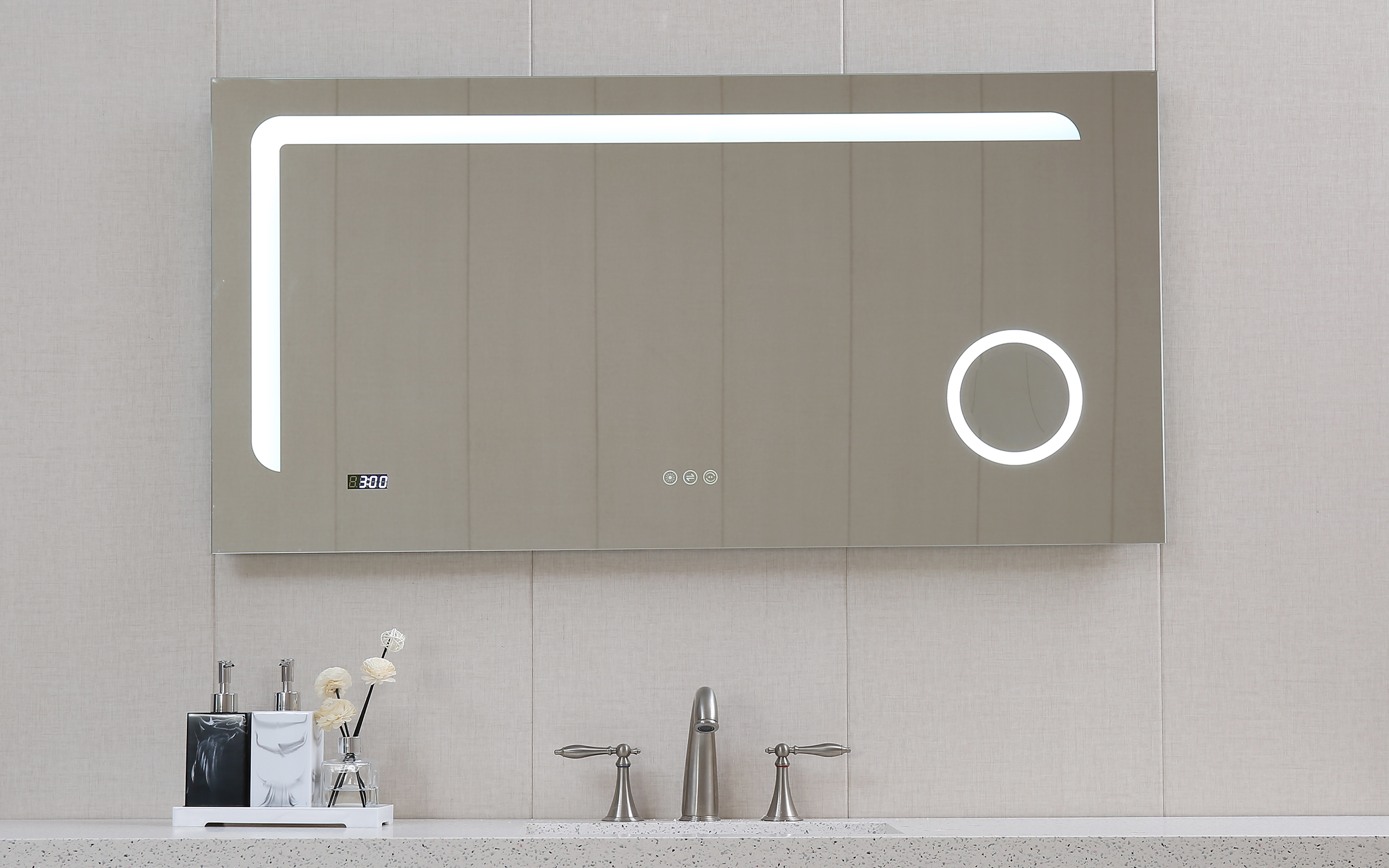 ICL 1810 Bathroom mirror with LED lights, 120/60 cm  1