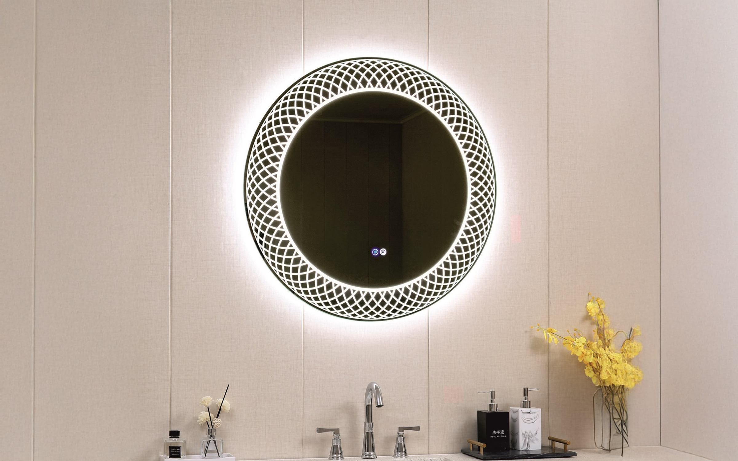 ICL 1856 Bathroom mirror with LED lights, 80/80 cm  1